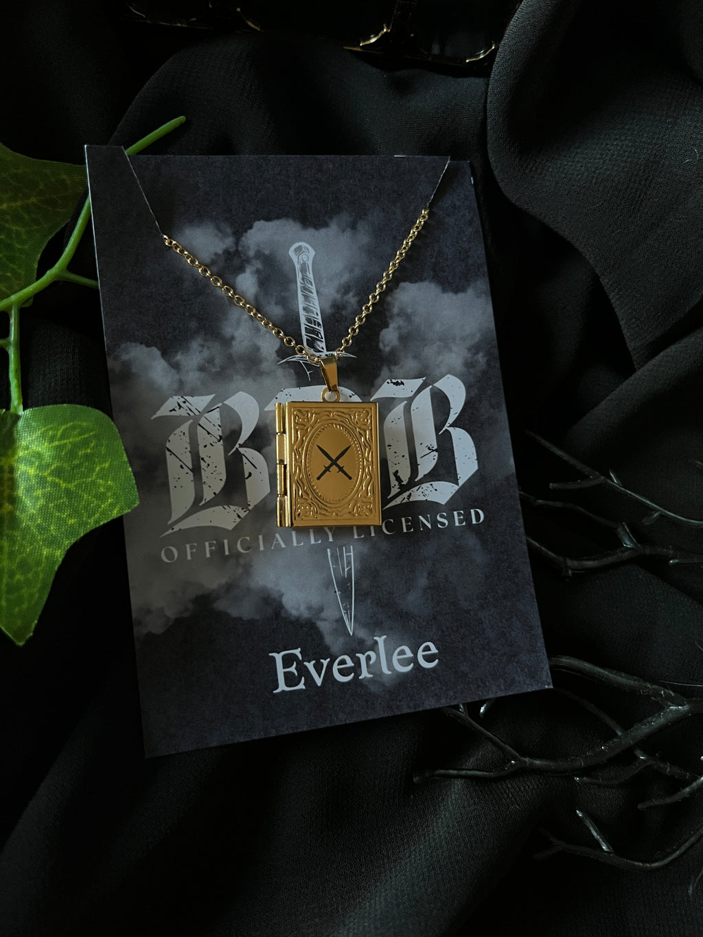 Crossed Dagger Stainless Steel Book Locket - Officially Licensed Black Dagger Brotherhood