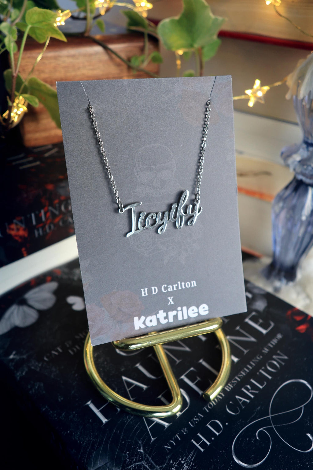 Haunting Adeline IICYIFY Stainless Steel Gold and Silver Name Necklace, H D Carlton Dark Romance Bookish Merch, Gift For Reader