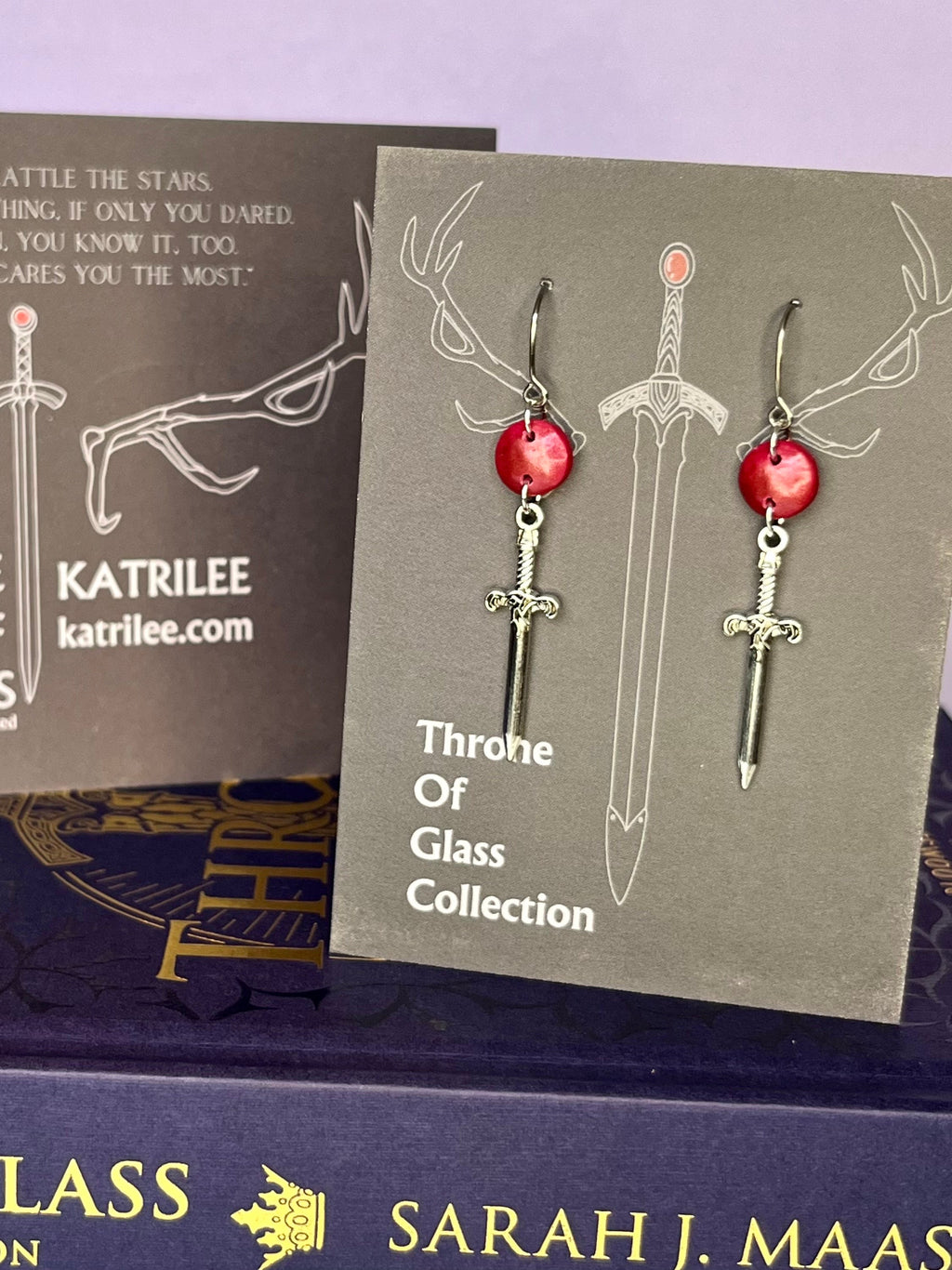 Officially Licenced Goldryn Sword Stainless Steel Earrings, Throne of Glass Merch, Aelin Galathynius, Fantasy Books, Silver, Bookish Gift