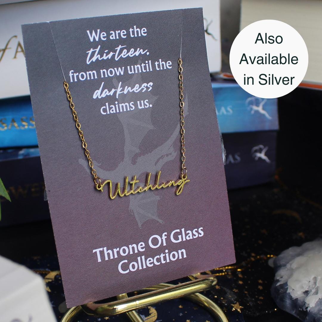 Officially Licenced Witchling Stainless Steel Necklace, Throne of Glass Merch, Manon Blackbeak The Thirteenth Bookish Gifts, Silver Gold