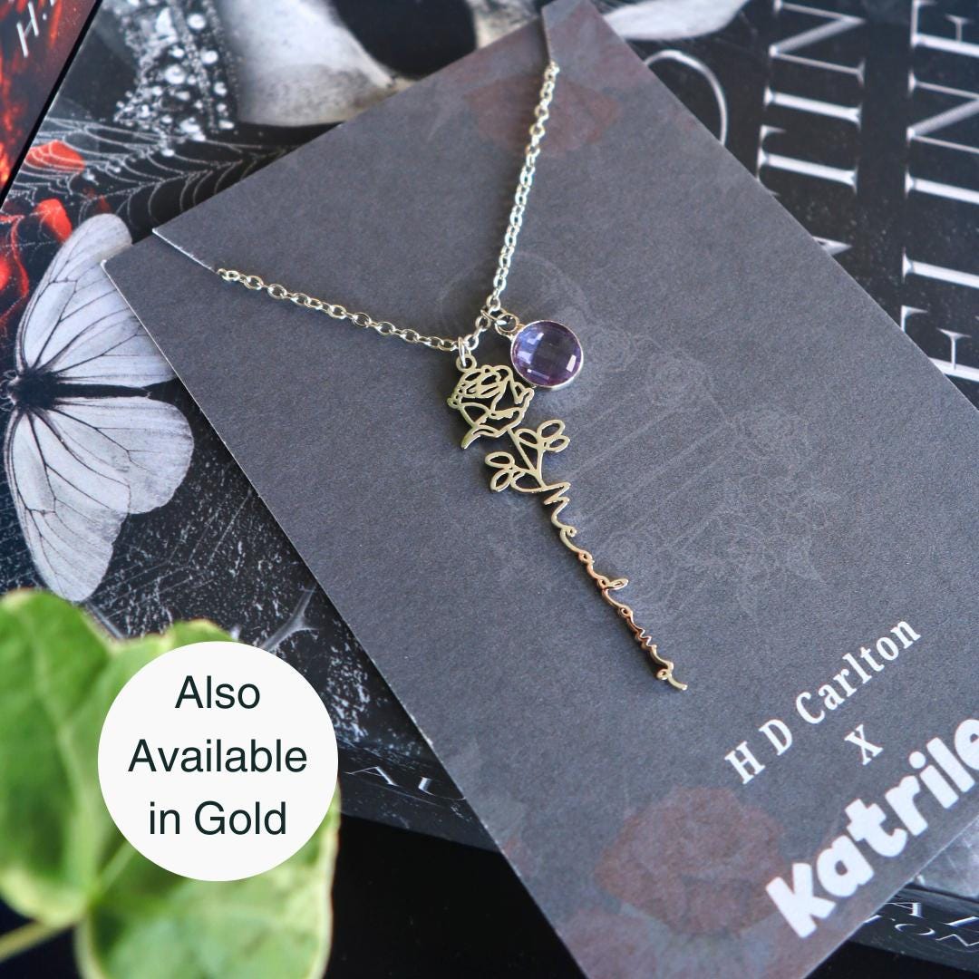 Haunting Adeline Meadows Stainless Steel Gold and Silver Name Necklace, H D Carlton Dark Romance Bookish Merch, Gift For Reader