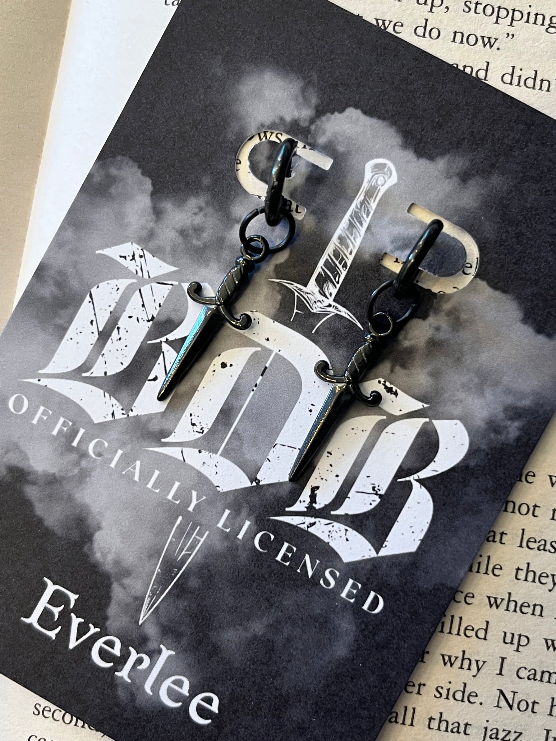 Black Dagger Brotherhood Stainless Steel Dagger Earrings - Officially Licensed