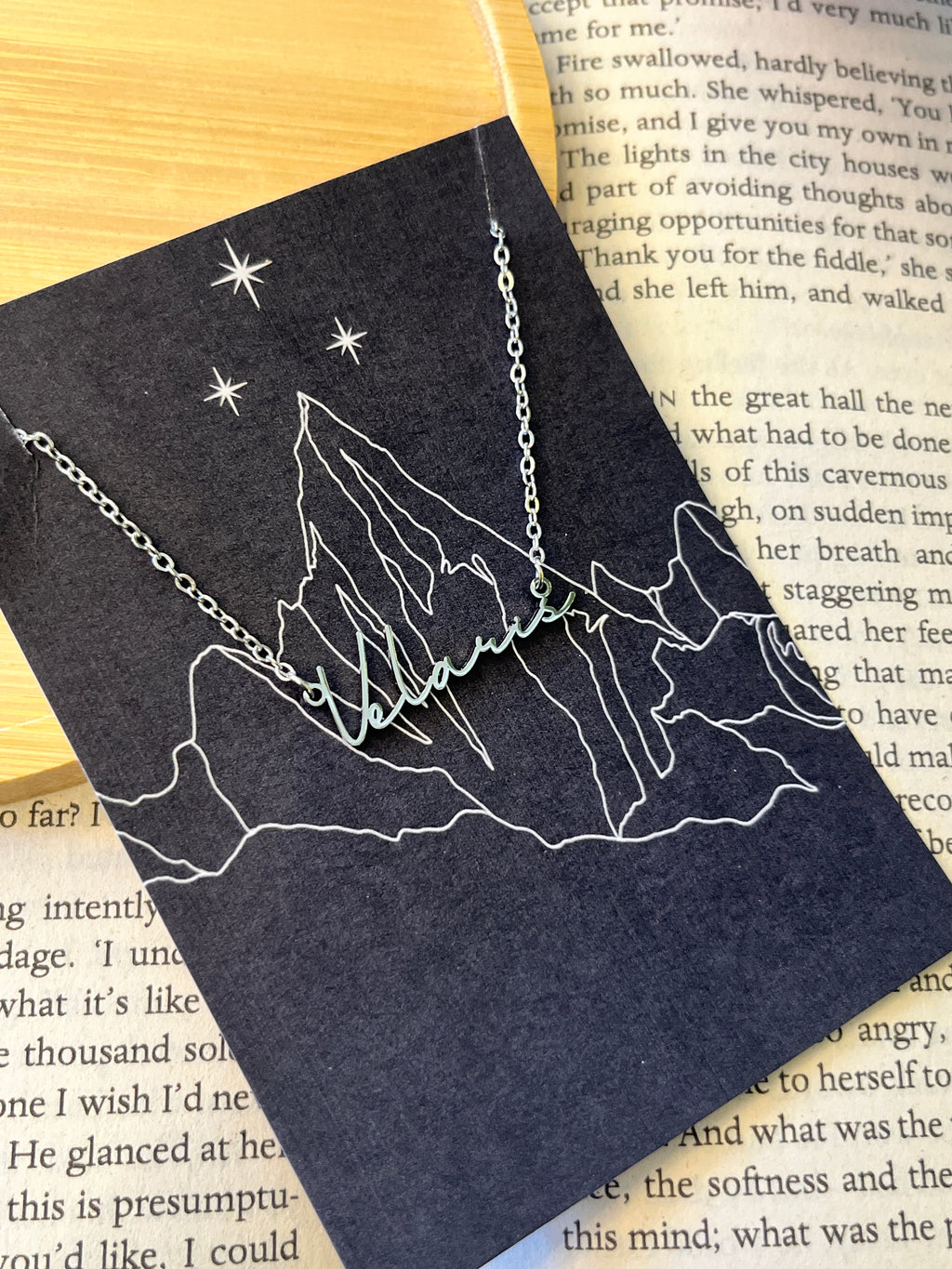 ACOTAR Velaris Stainless Steel Name Necklace - Officially Licenced