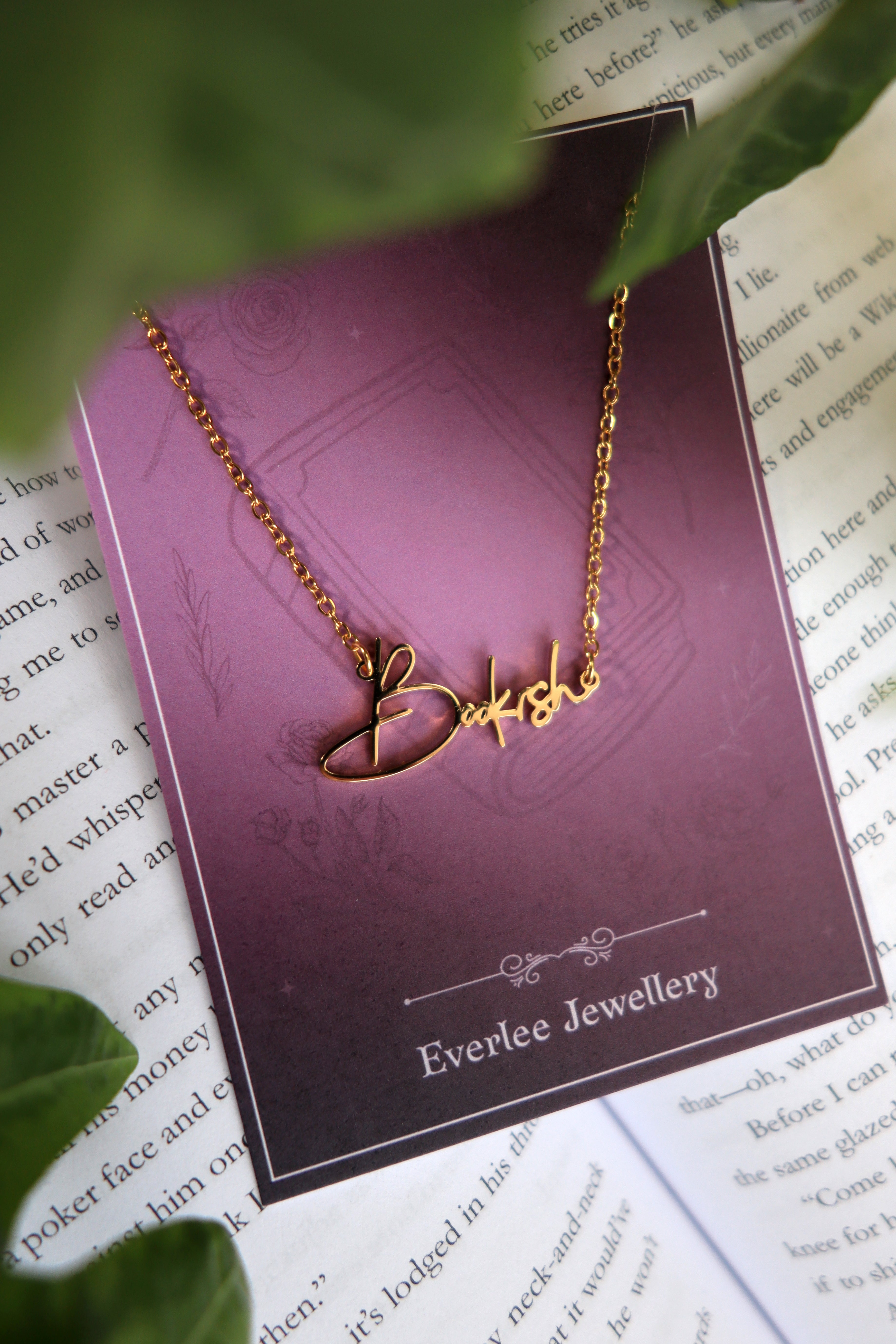 Bookish Name Necklace - Gold and Silver Stainless Steel