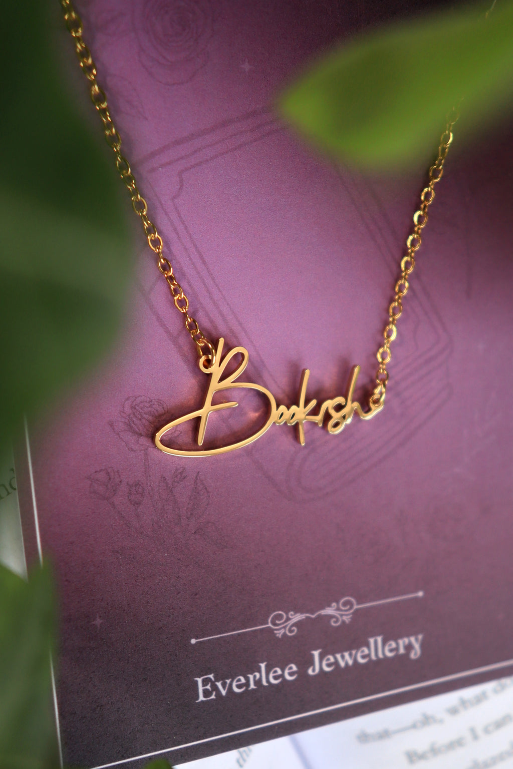 Bookish Name Necklace - Gold and Silver Stainless Steel