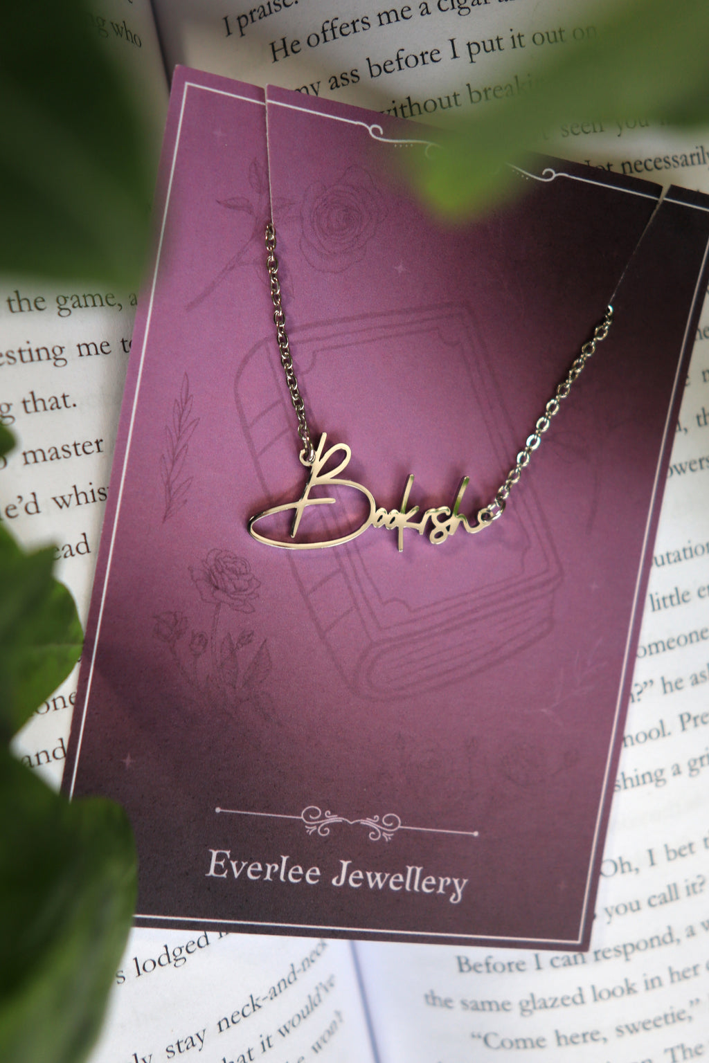 Bookish Name Necklace - Gold and Silver Stainless Steel