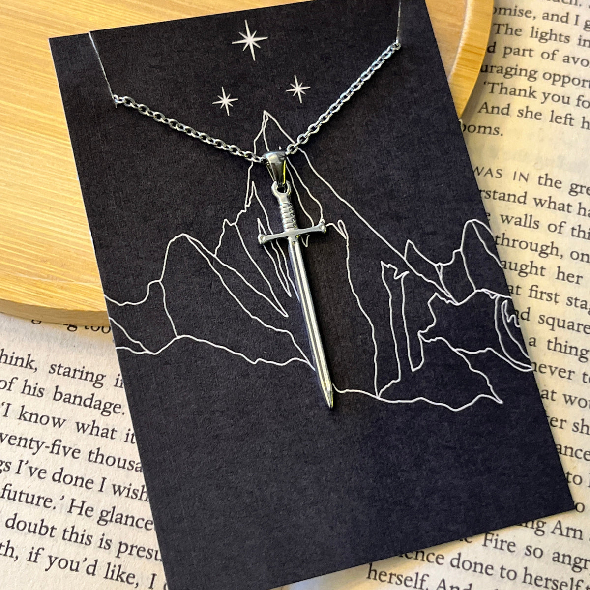 ACOTAR Nesta Stainless Steel Valkyrie Sword Necklace - Officially Licenced