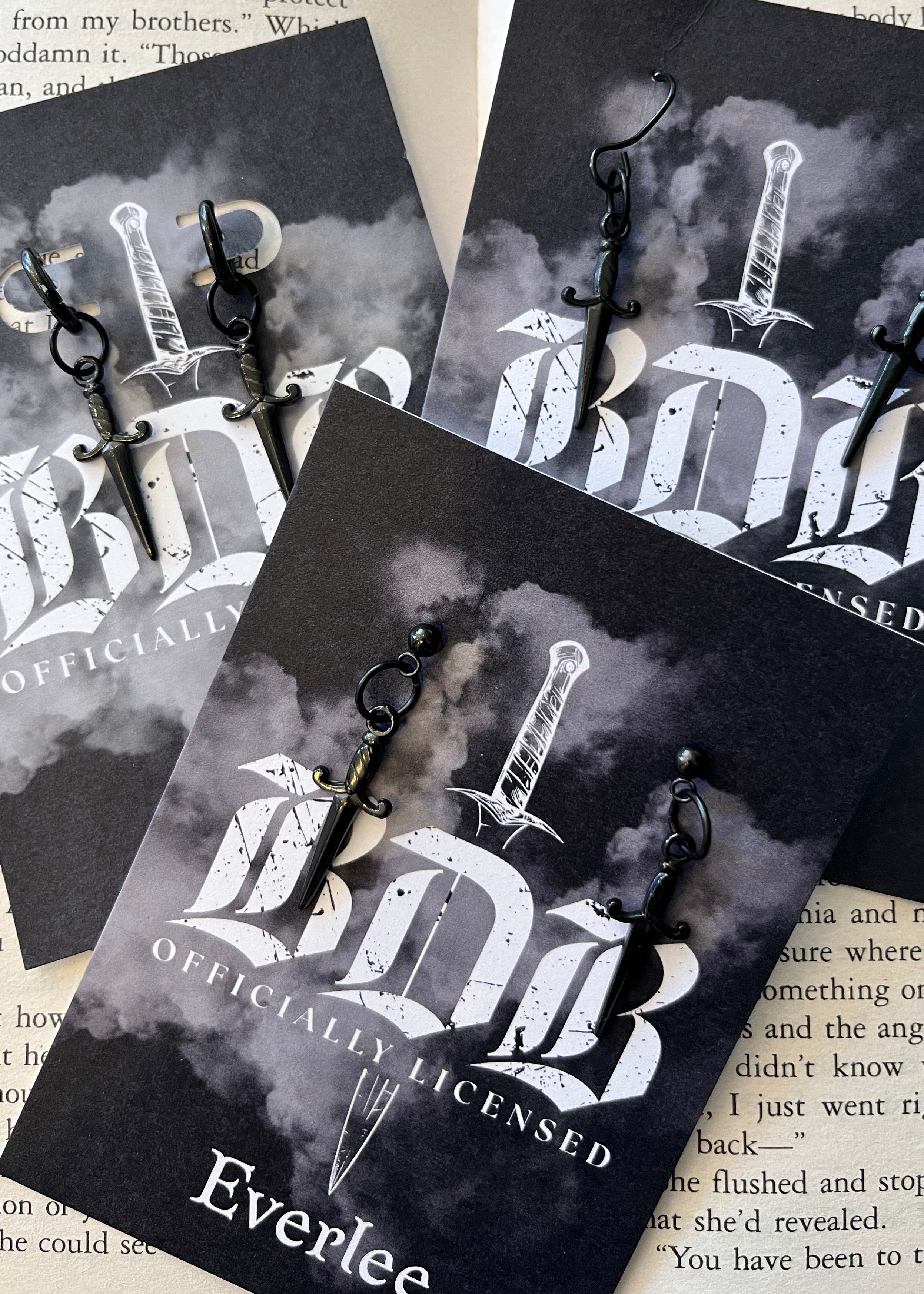 Black Dagger Brotherhood Stainless Steel Dagger Earrings - Officially Licensed