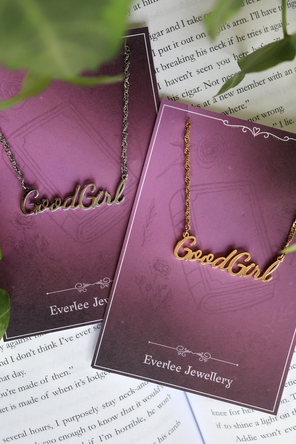 Good Girl Name Necklace – Stainless Steel in Gold or Silver