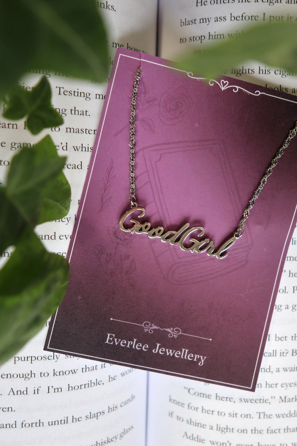 Good Girl Name Necklace – Stainless Steel in Gold or Silver