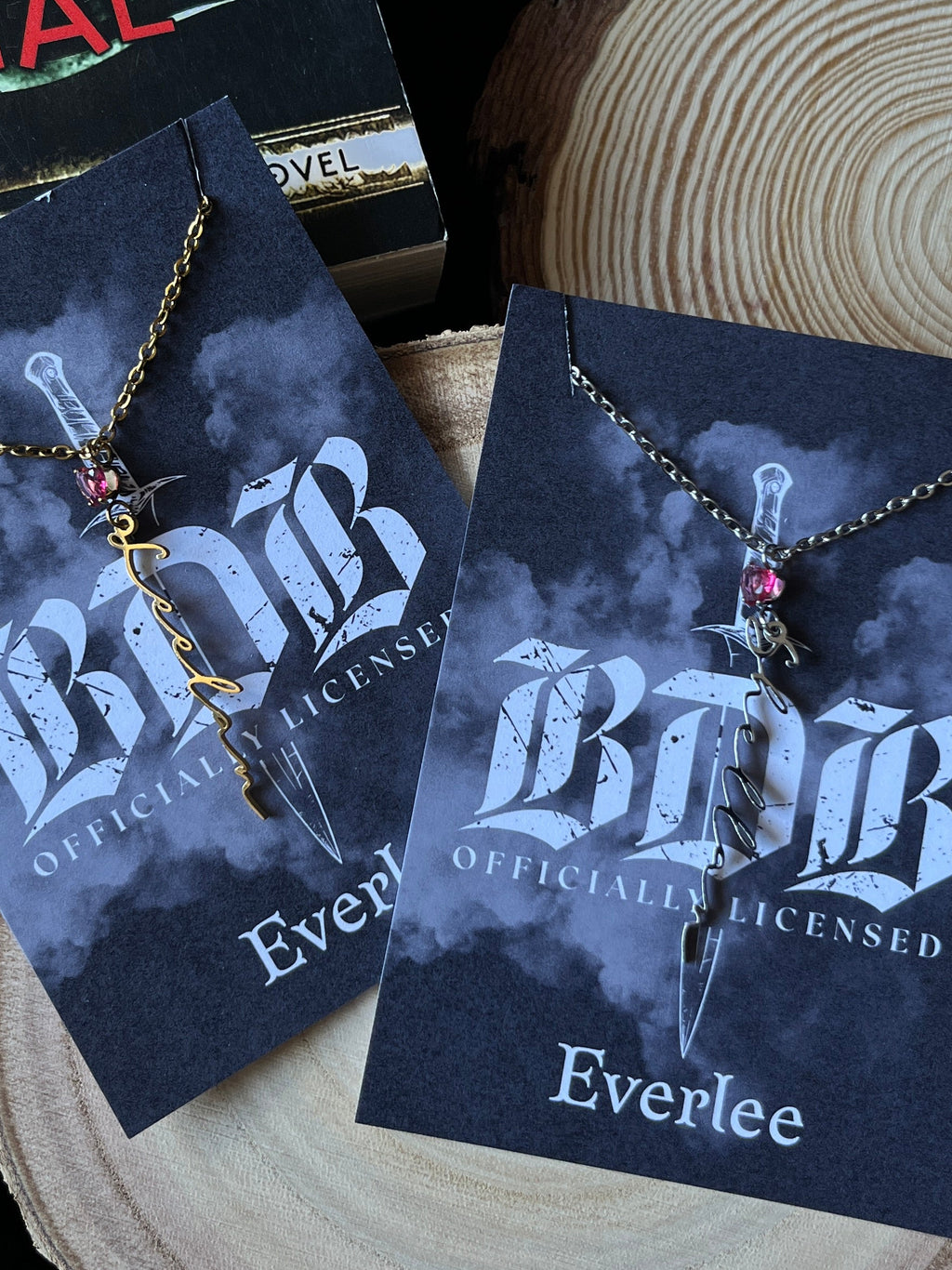 Limited Edition Shellan and Leelan Black Dagger Brotherhood Name Necklaces