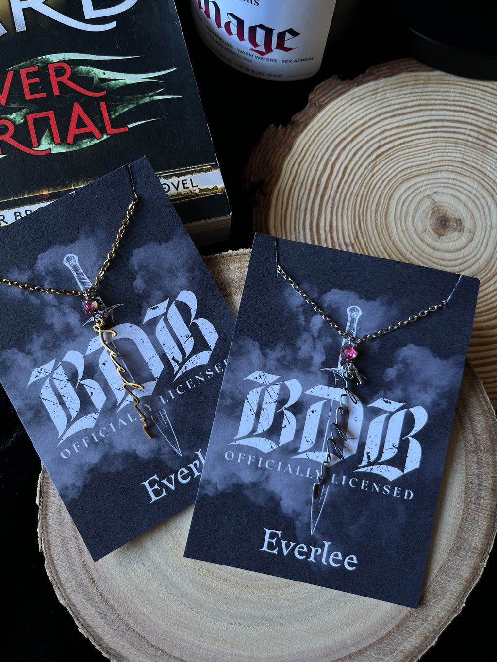 Limited Edition Shellan and Leelan Black Dagger Brotherhood Name Necklaces
