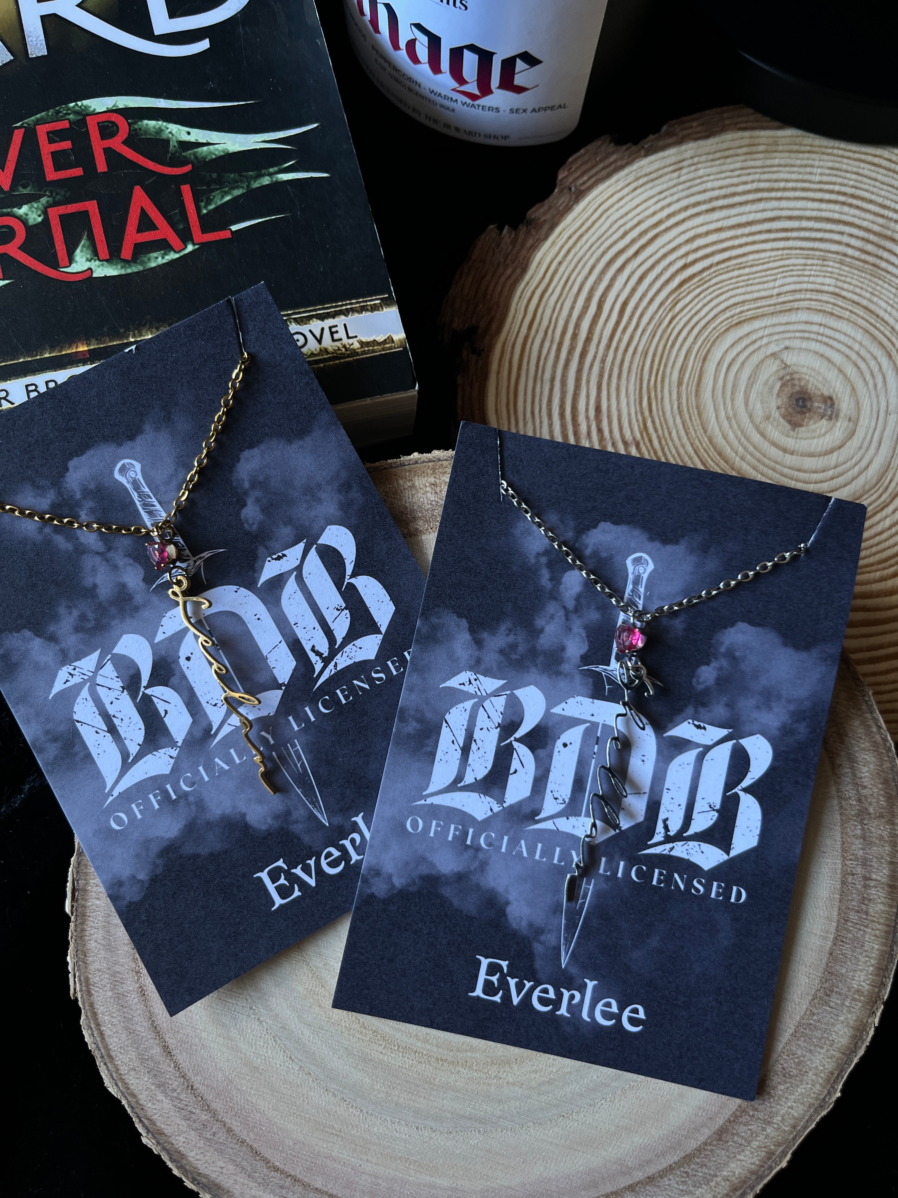 Limited Edition Shellan and Leelan Black Dagger Brotherhood Name Necklaces
