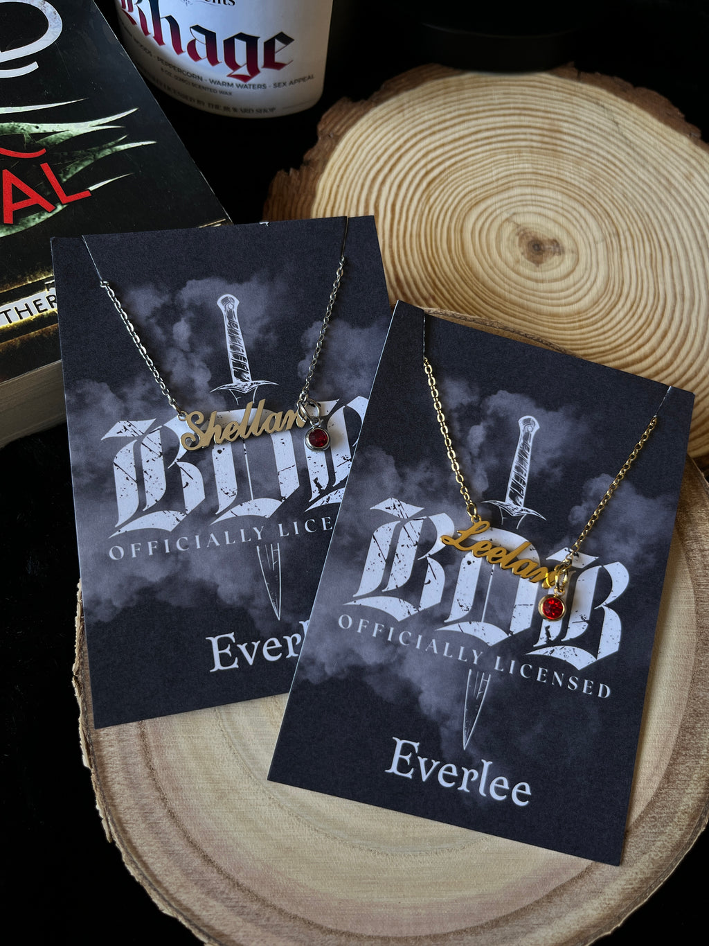 Shellan and Leelan Black Dagger Brotherhood Name Necklaces