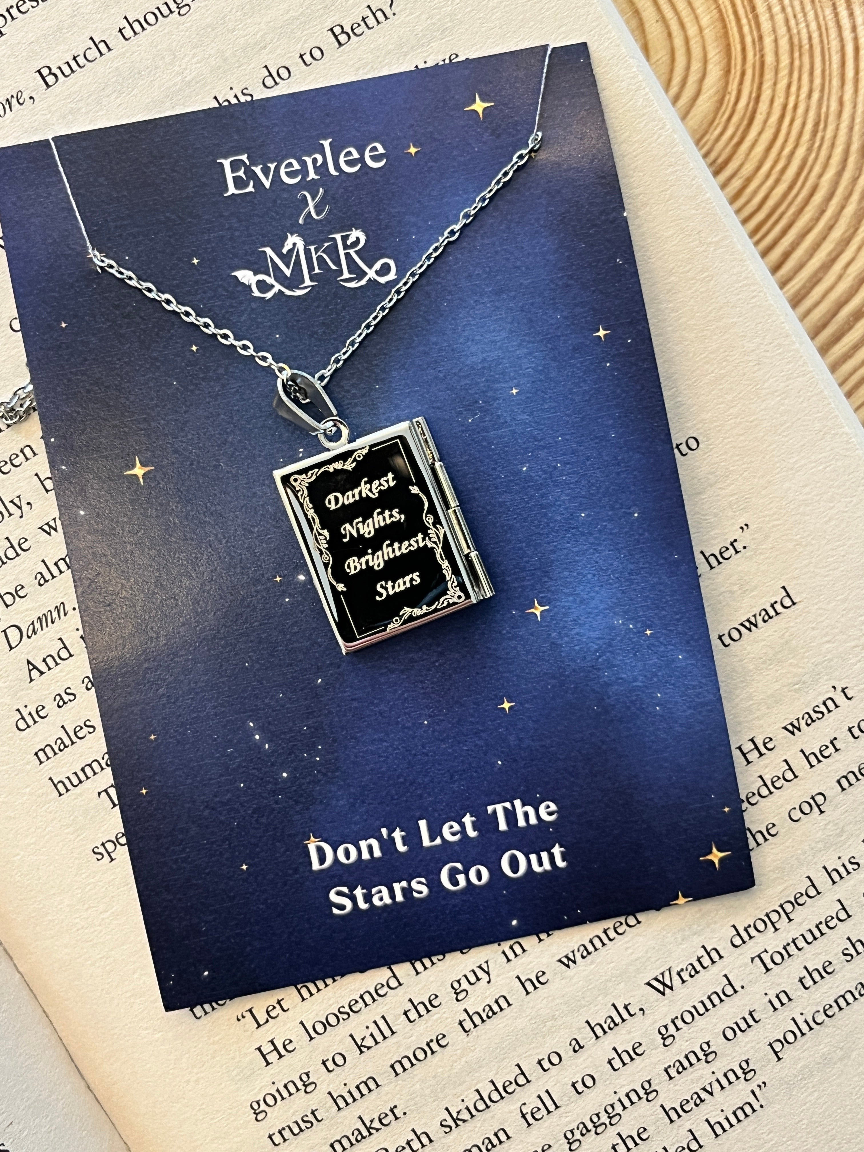Lady Of Darkness Book Locket - Stainless Steel