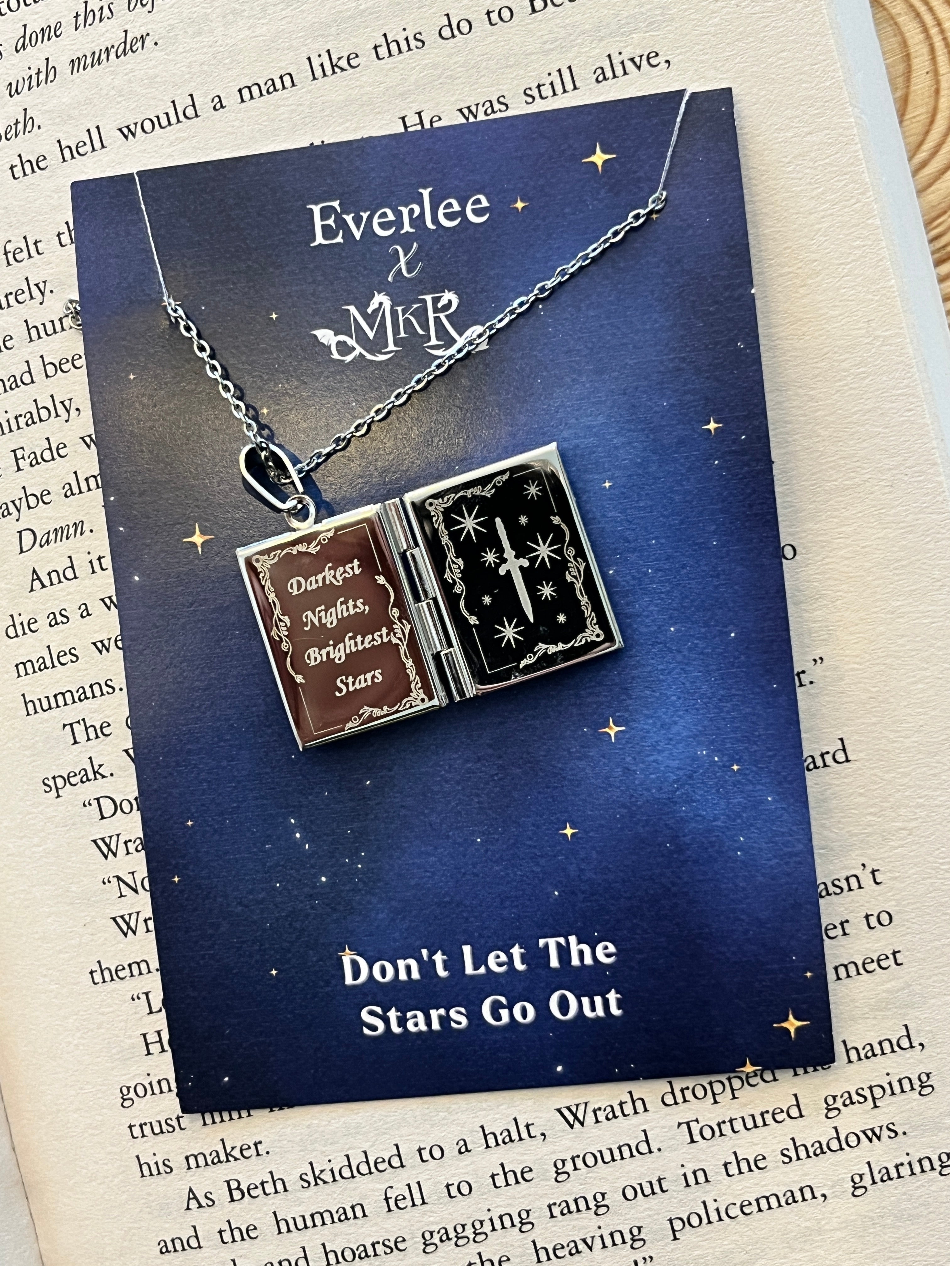 Lady Of Darkness Book Locket - Stainless Steel