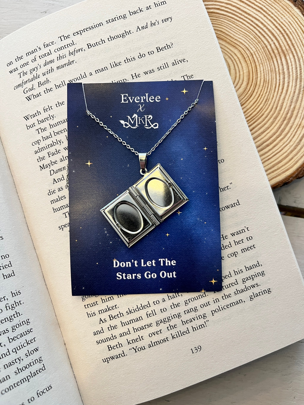 Lady Of Darkness Book Locket - Stainless Steel