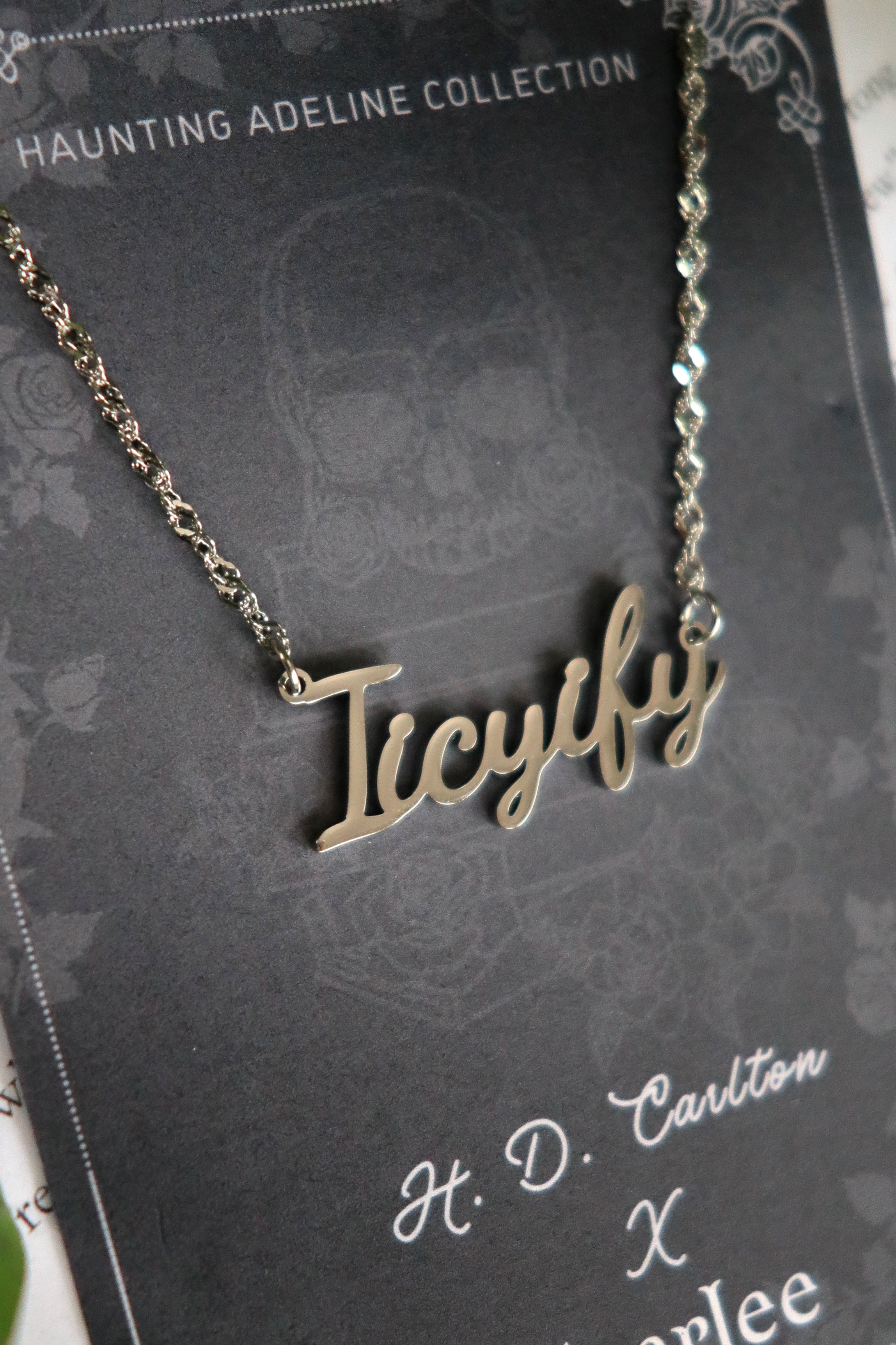 Haunting Adeline IICYIFY Stainless Steel Name Necklace - Officially Licensed H.D. Carlton Collection