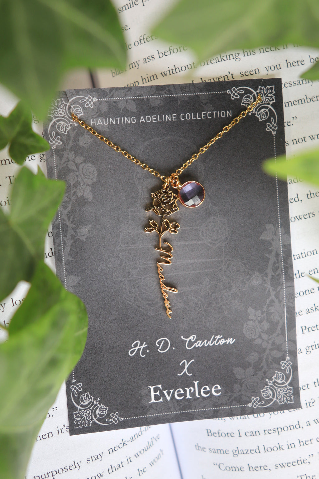 Haunting Adeline Meadows Rose Stainless Steel Necklace - Officially Licensed H.D. Carlton Collection