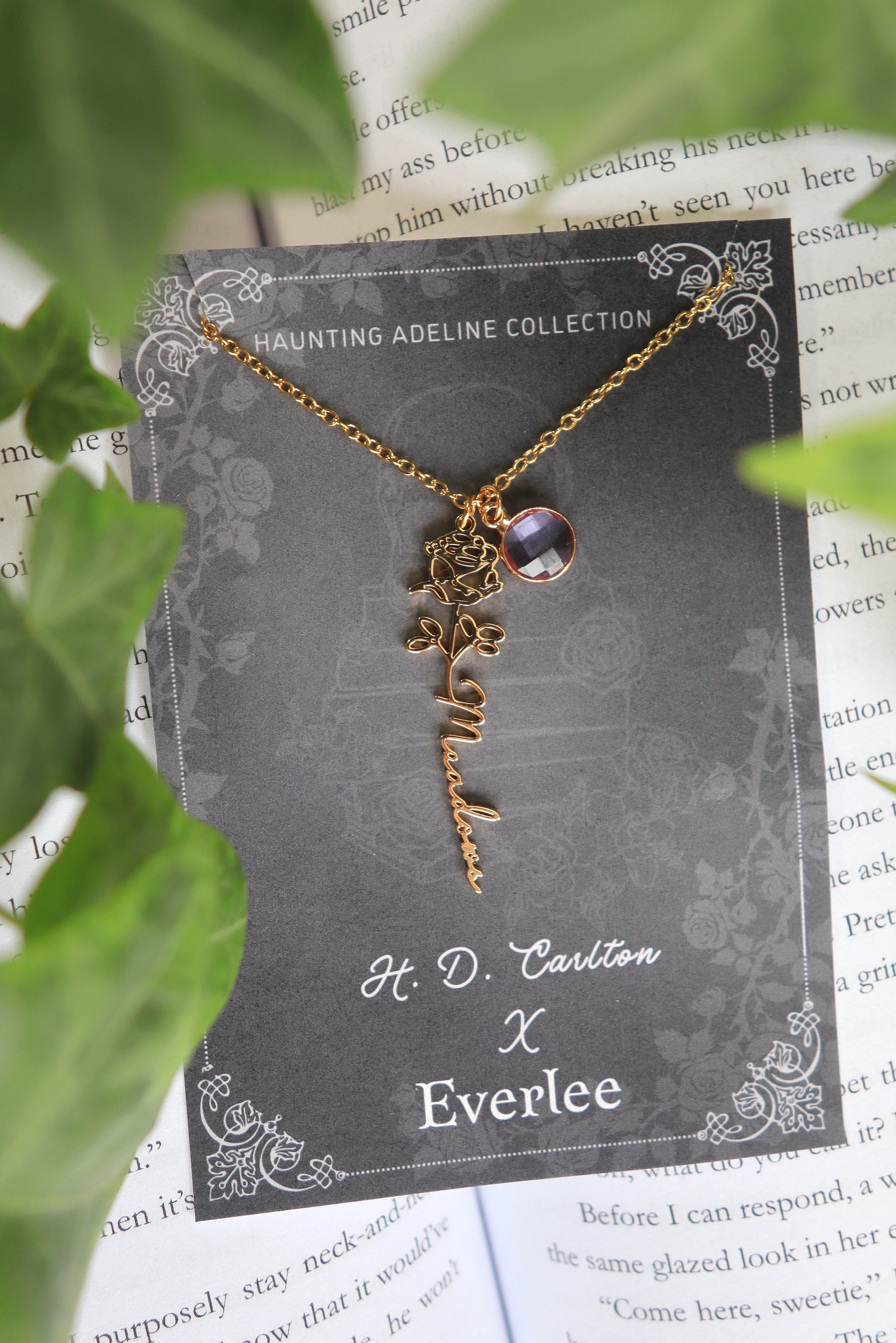 Haunting Adeline Meadows Rose Stainless Steel Necklace - Officially Licensed H.D. Carlton Collection
