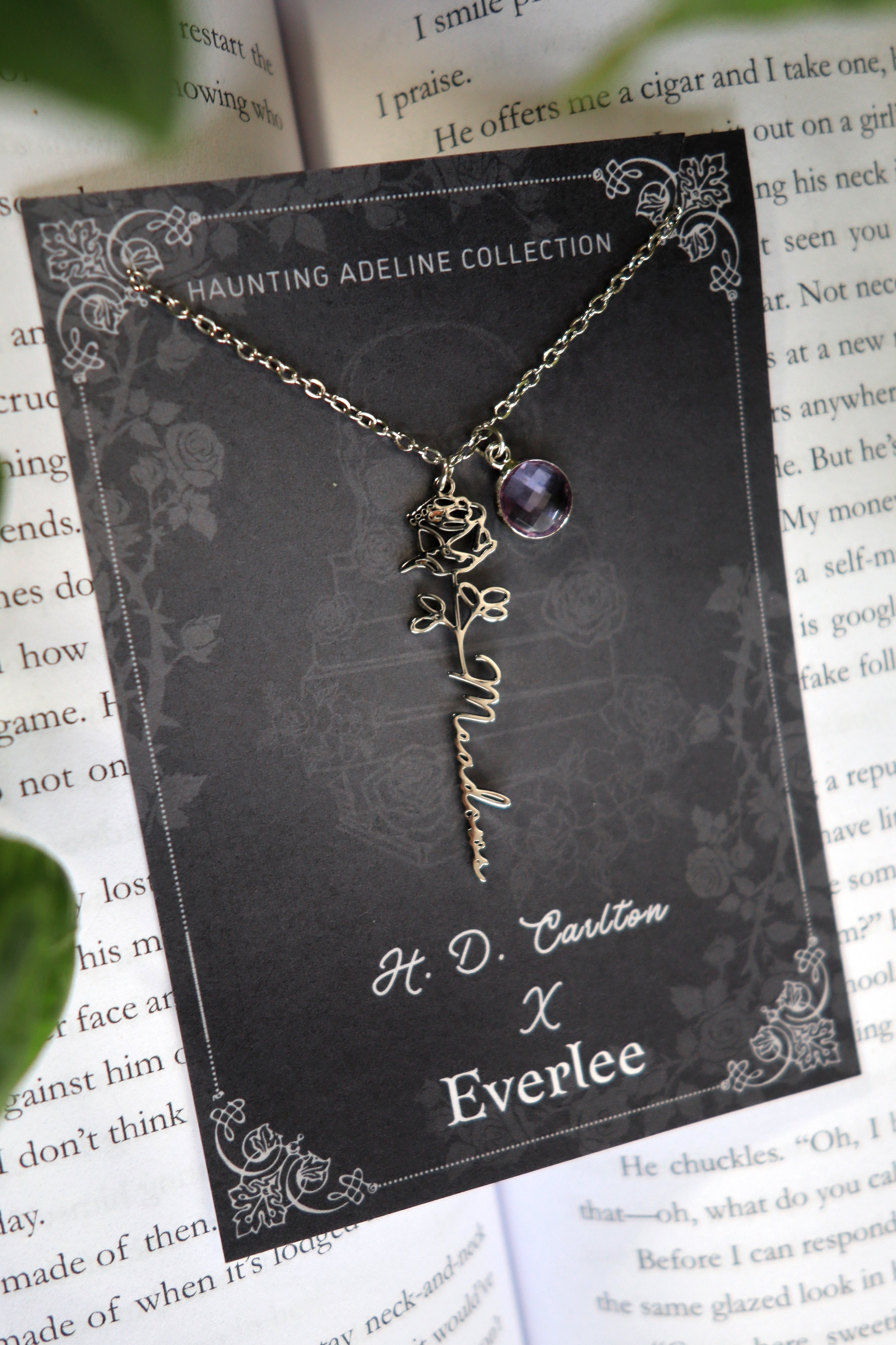 Haunting Adeline Meadows Rose Stainless Steel Necklace - Officially Licensed H.D. Carlton Collection