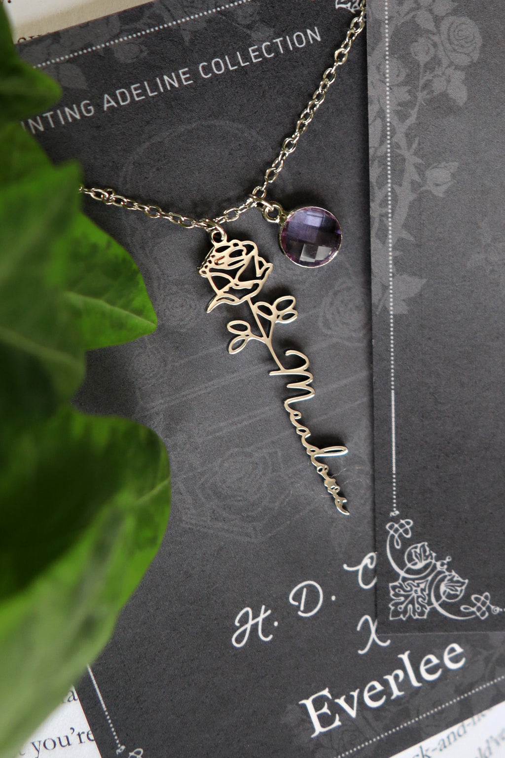 Haunting Adeline Meadows Rose Stainless Steel Necklace - Officially Licensed H.D. Carlton Collection