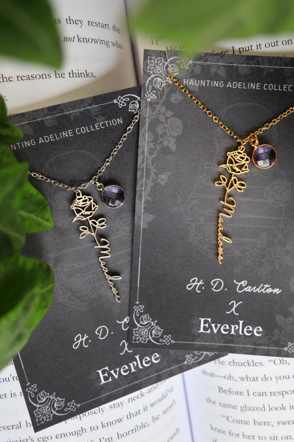 Haunting Adeline Meadows Rose Stainless Steel Necklace - Officially Licensed H.D. Carlton Collection