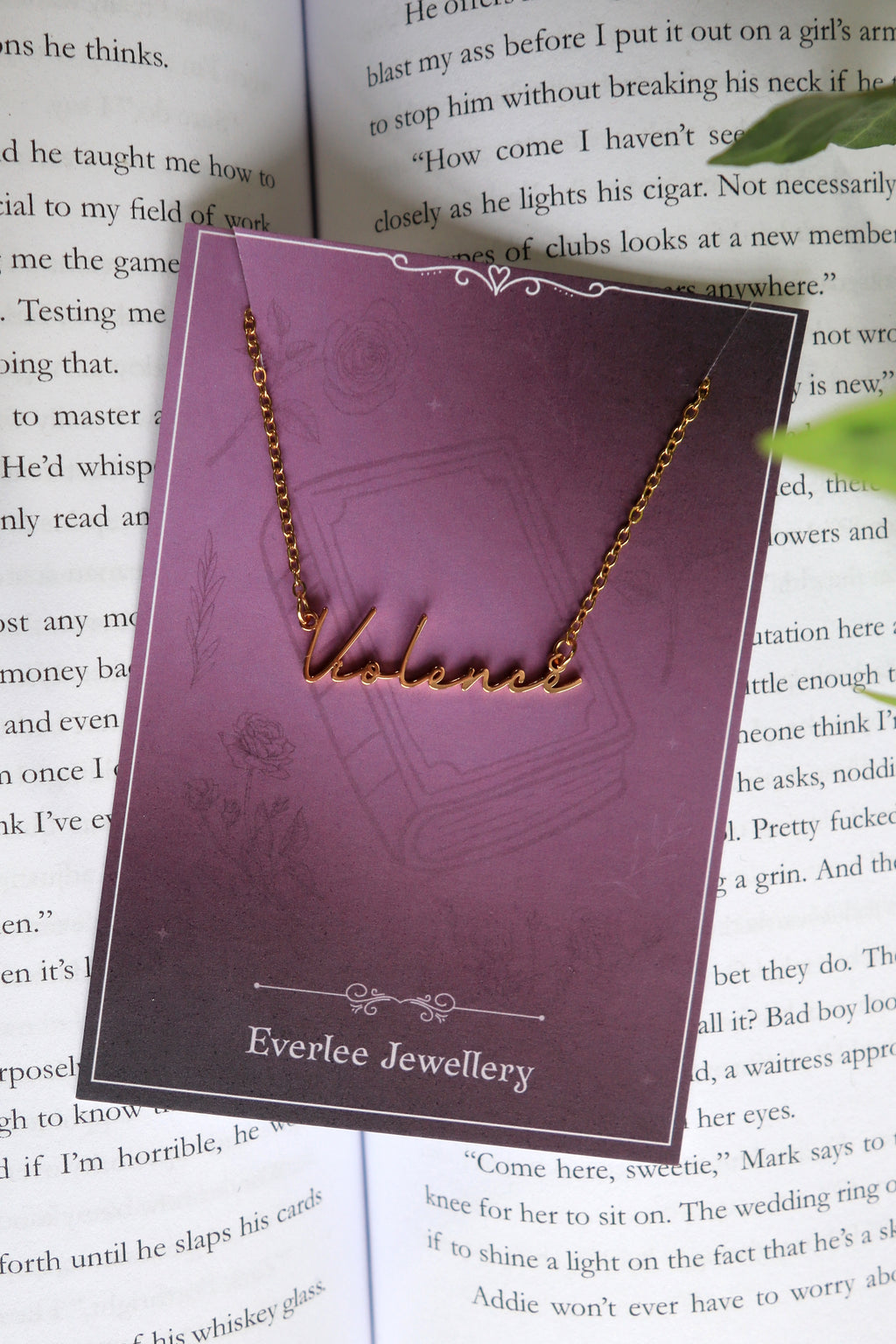 Violence Name Necklace - Gold and Silver Stainless Steel