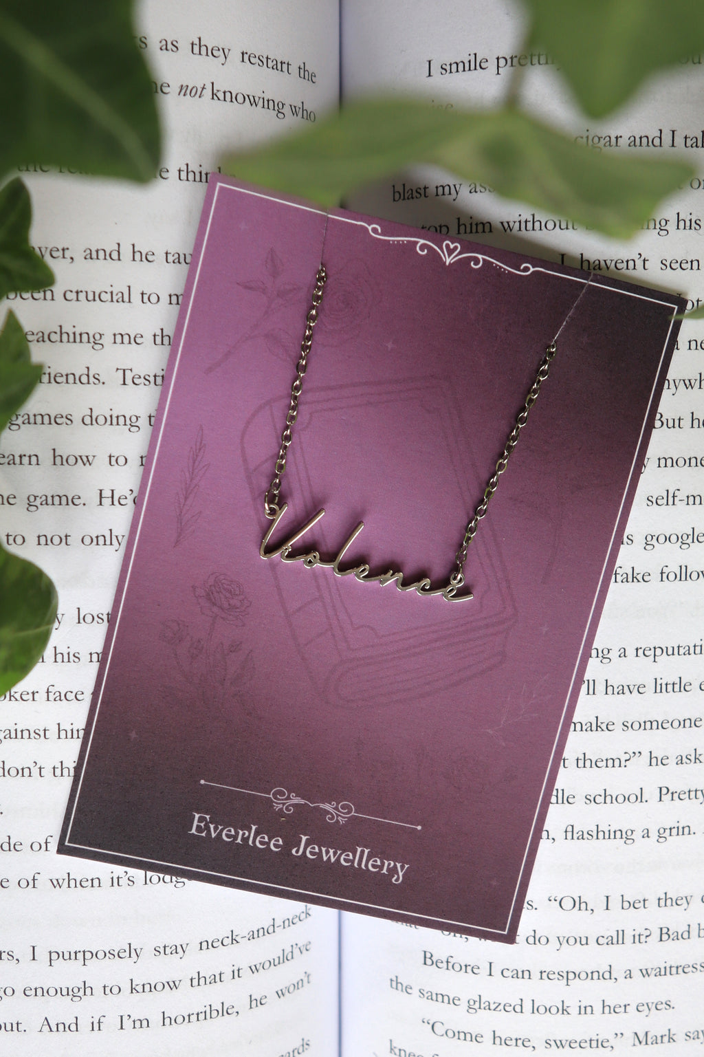 Violence Name Necklace - Gold and Silver Stainless Steel