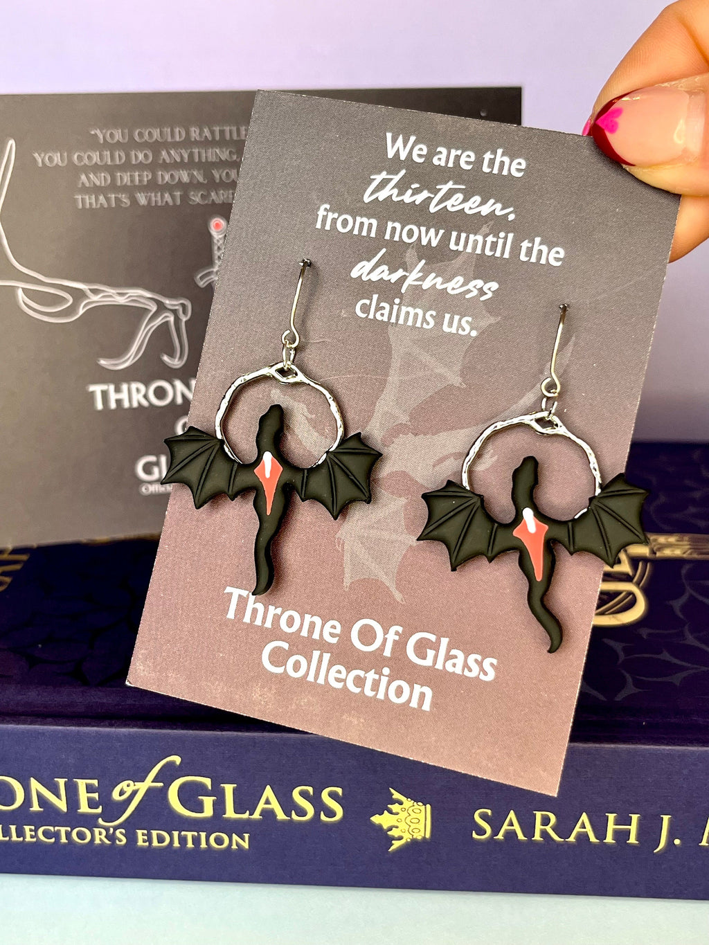 Officially Licensed Manon Blackbeak Wyvern Earrings, Handmade Polymer Clay Stainless Steel, Throne of Glass Merch Bookish Gifts Sarah J Maas