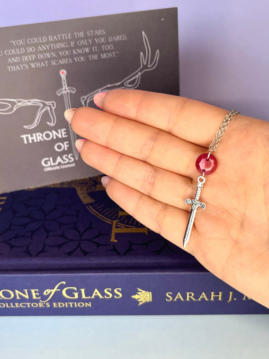 Officially Licenced Goldryn Sword Stainless Steel Necklace, Throne of Glass Merch, Aelin Galathynius, Fantasy Pendant, Silver, Bookish Gift