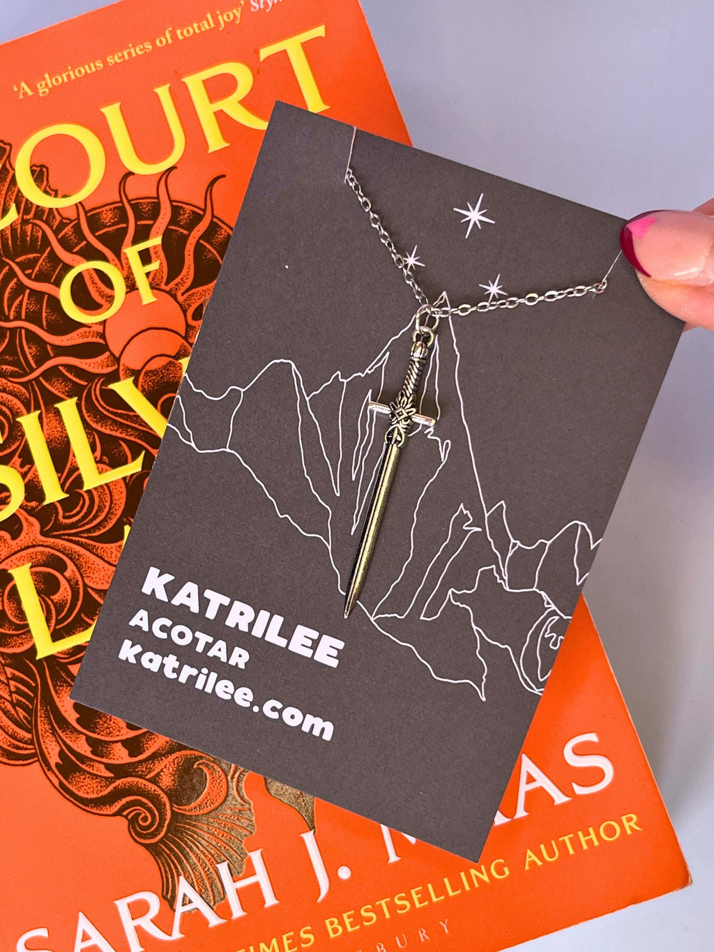Officially Licenced ACOTAR Nesta Valkyrie Sword Necklace, Surgical Steel, Book Series, Bookish Gifts, A Court of Silver Flames Fantasy Merch