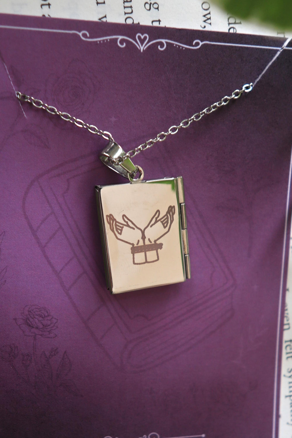 Romance Genre Book Locket necklace, Fantasy Dark Romance Cowboy necklace, silver gold stainless steel, bookish reader gift, picture locket