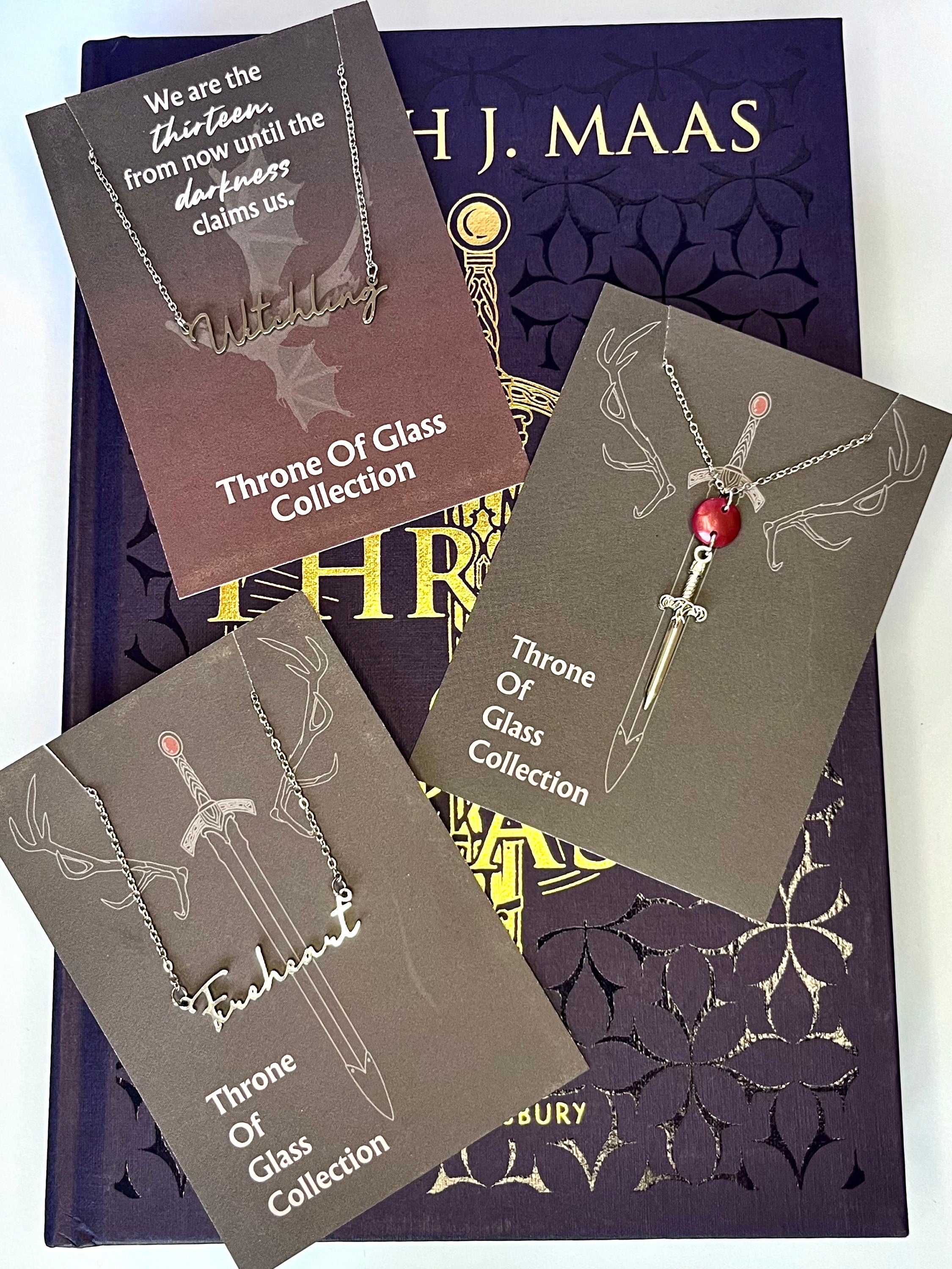 Officially Licenced Goldryn Sword Stainless Steel Necklace, Throne of Glass Merch, Aelin Galathynius, Fantasy Pendant, Silver, Bookish Gift