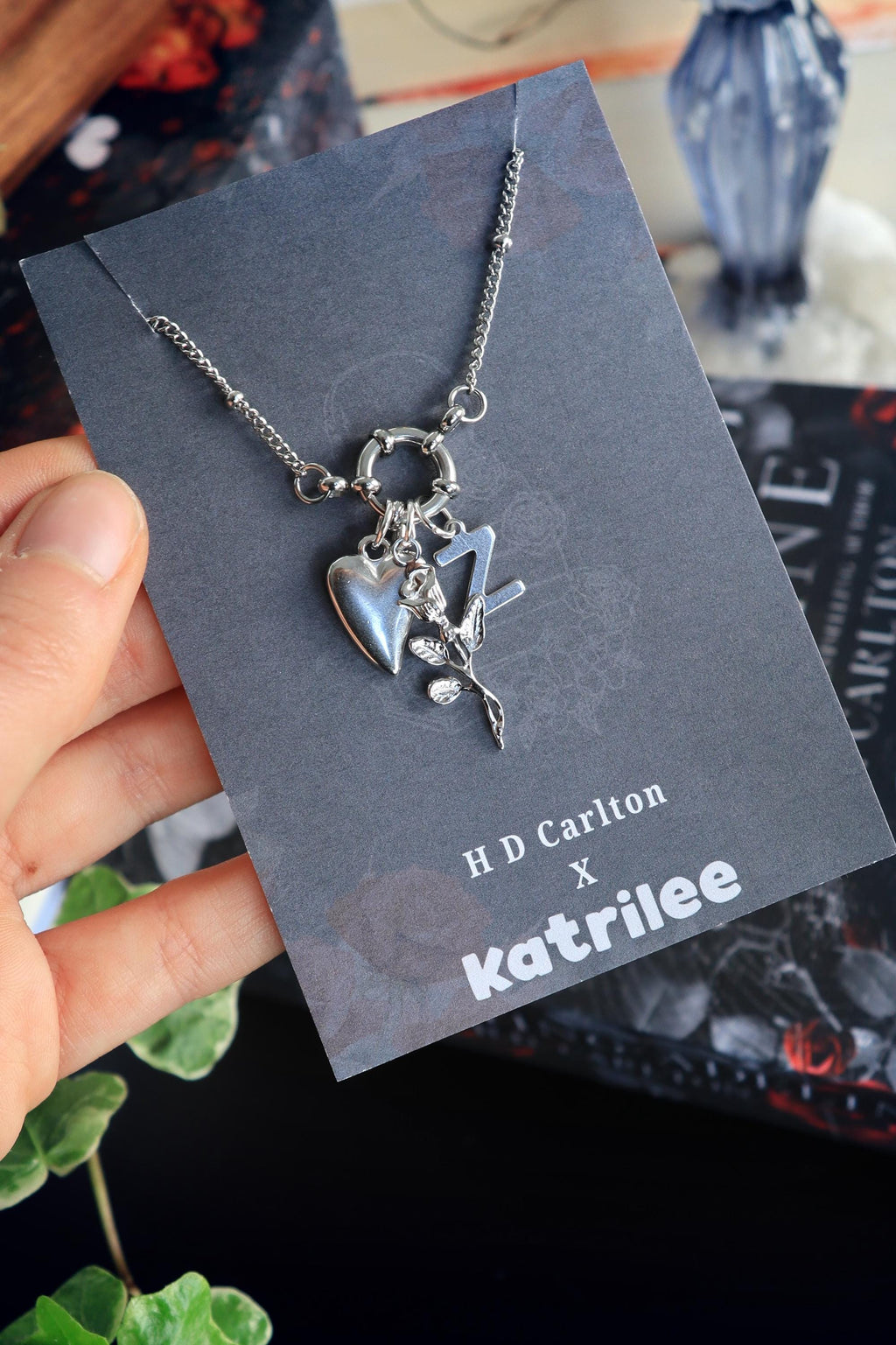 Haunting Adeline Stainless Steel Gold and Silver Charm Necklace, H D Carlton Dark Romance Bookish Merch, Gift For Reader, Chunky Chain