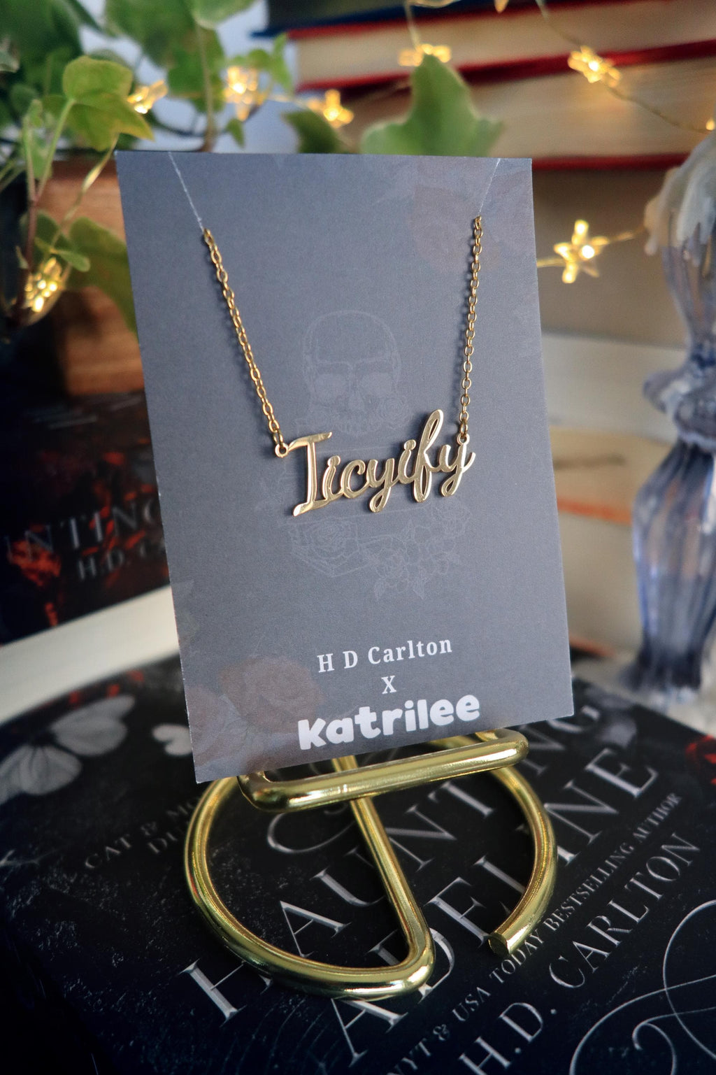 Haunting Adeline IICYIFY Stainless Steel Gold and Silver Name Necklace, H D Carlton Dark Romance Bookish Merch, Gift For Reader