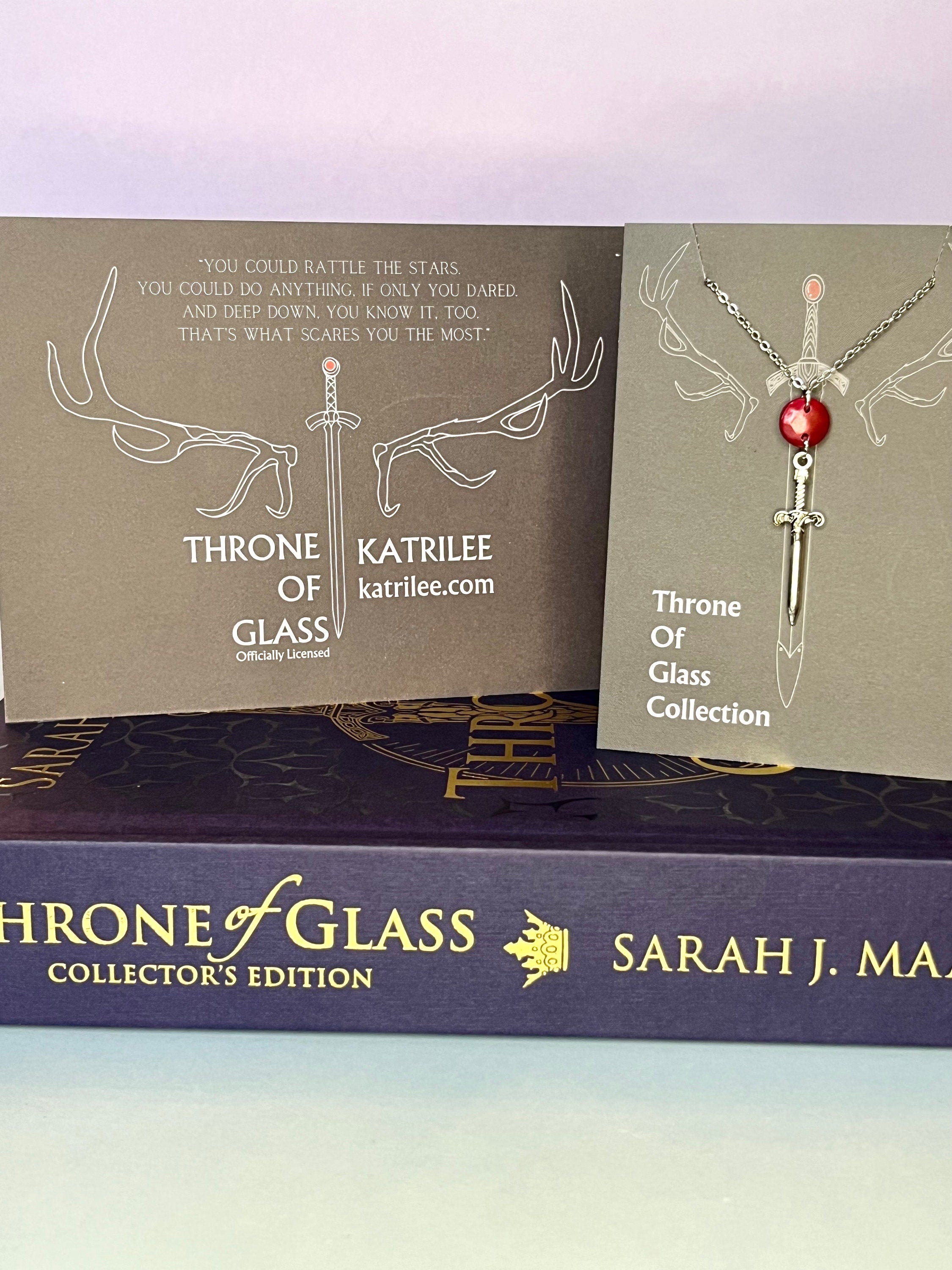 Officially Licenced Goldryn Sword Stainless Steel Necklace, Throne of Glass Merch, Aelin Galathynius, Fantasy Pendant, Silver, Bookish Gift