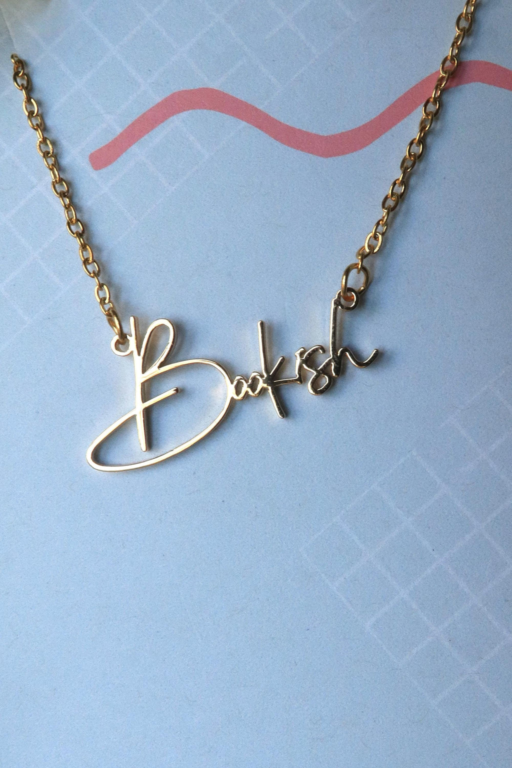 Bookish Stainless Steel Necklace, book bestie gift, laser cut name necklace, gold silver, bookish merch, gift for reader booktok bookstagram