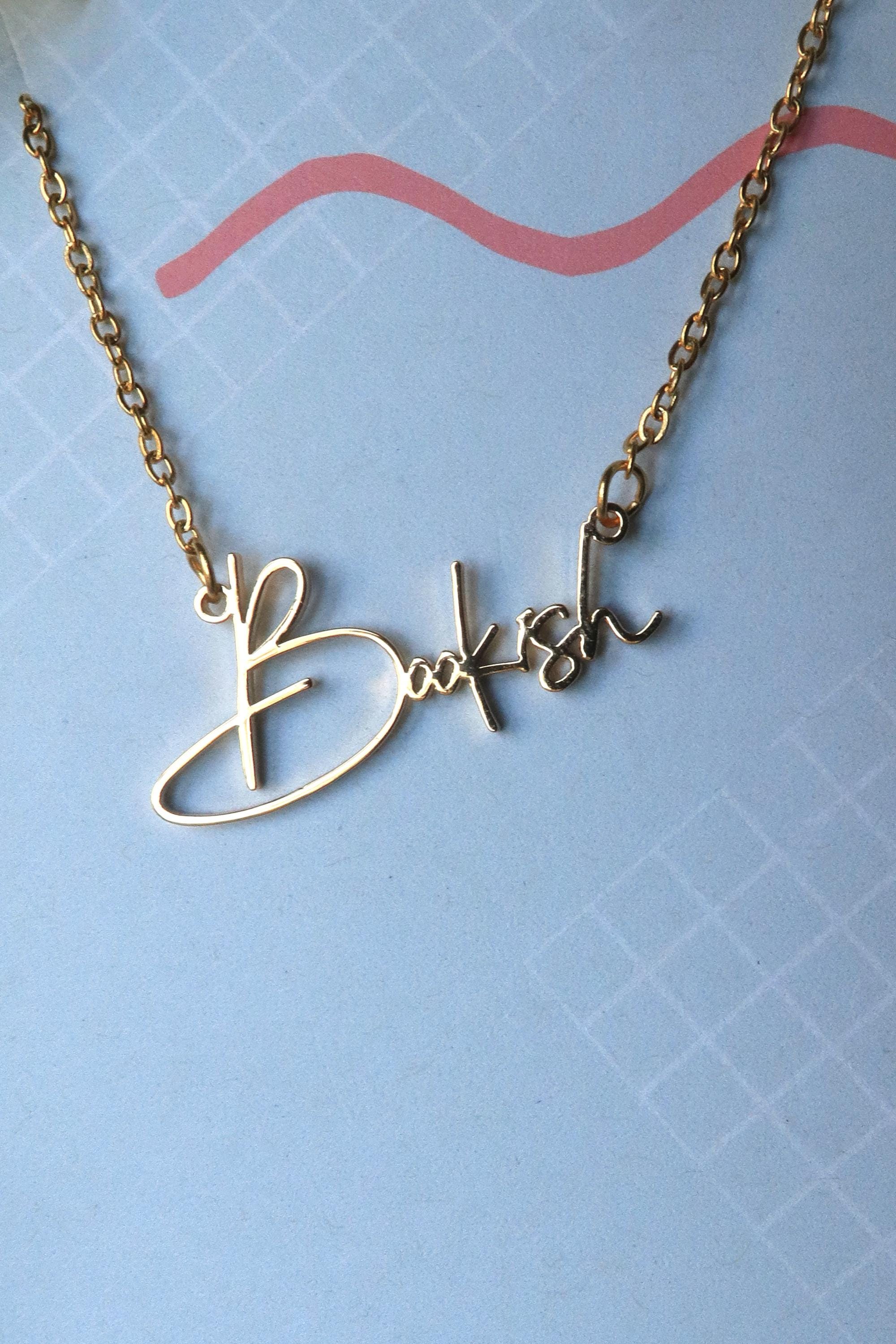 Bookish Stainless Steel Necklace, book bestie gift, laser cut name necklace, gold silver, bookish merch, gift for reader booktok bookstagram