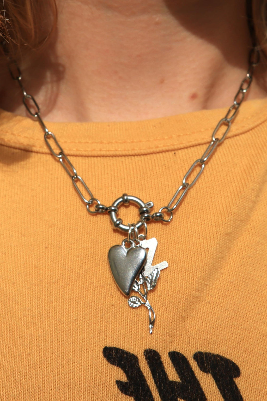 Haunting Adeline Stainless Steel Gold and Silver Charm Necklace, H D Carlton Dark Romance Bookish Merch, Gift For Reader, Chunky Chain