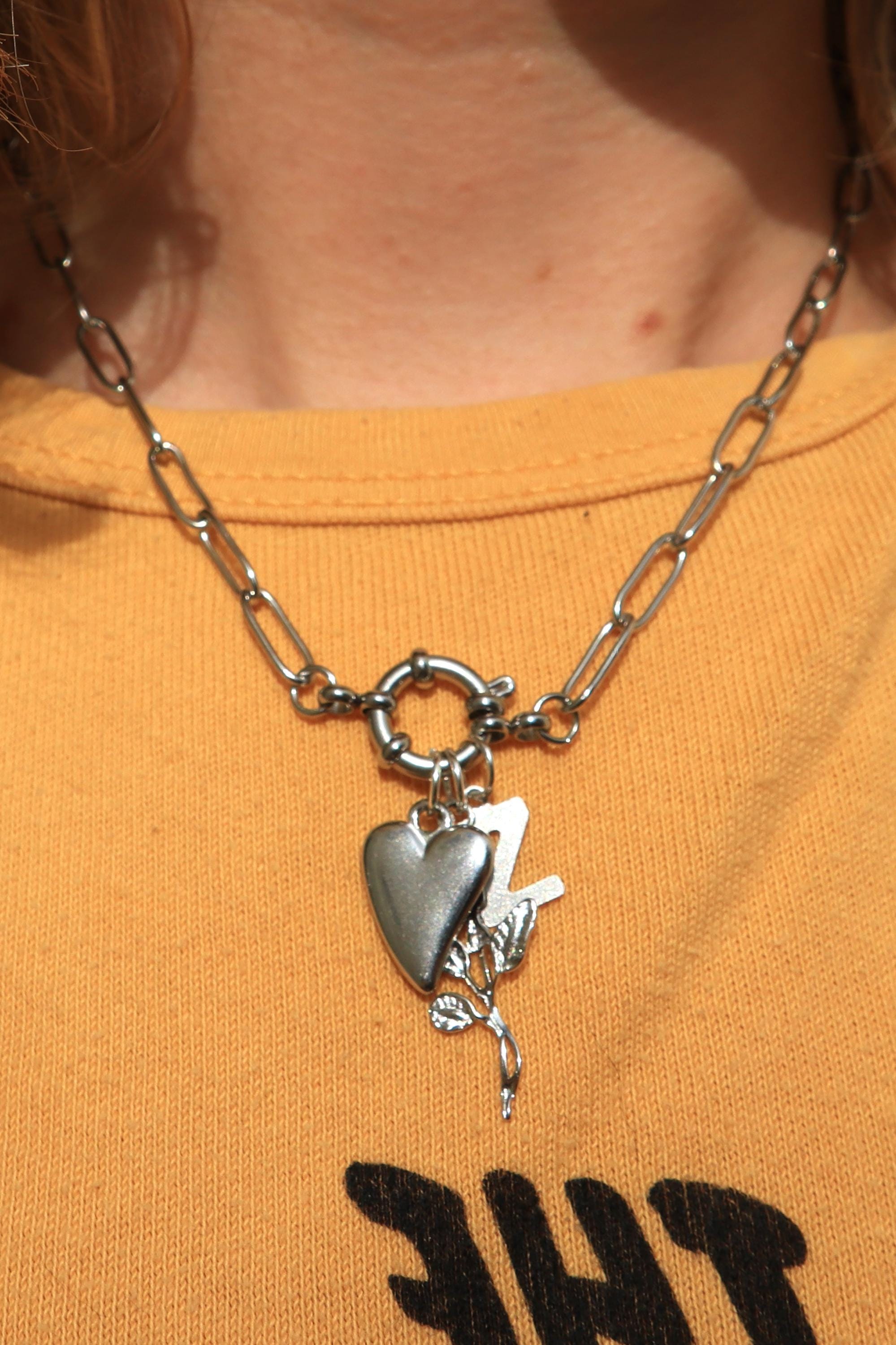 Haunting Adeline Stainless Steel Gold and Silver Charm Necklace, H D Carlton Dark Romance Bookish Merch, Gift For Reader, Chunky Chain