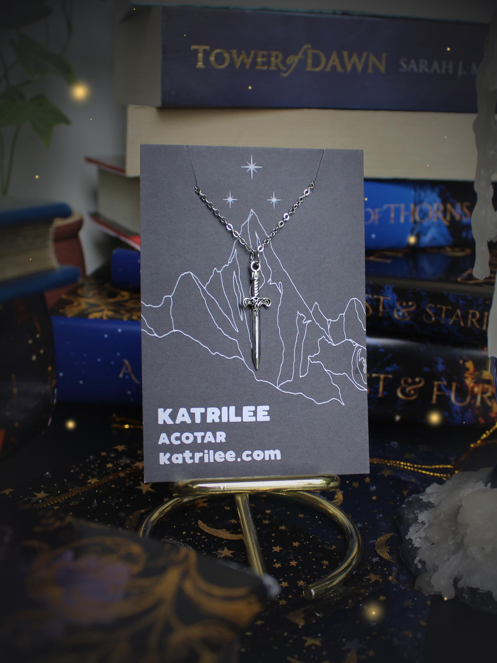 Officially Licenced ACOTAR Nesta Valkyrie Sword Necklace, Surgical Steel, Book Series, Bookish Gifts, A Court of Silver Flames Fantasy Merch