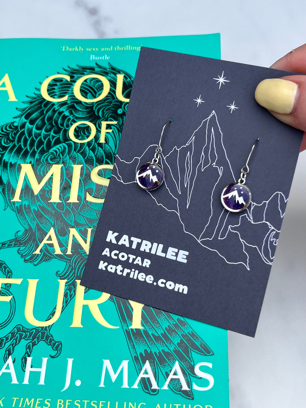 Officially Licenced ACOTAR Velaris Dangle Earrings, City of Starlight Night court Earrings, Rhys and Feyre, Sarah J Maas Bookish Merch