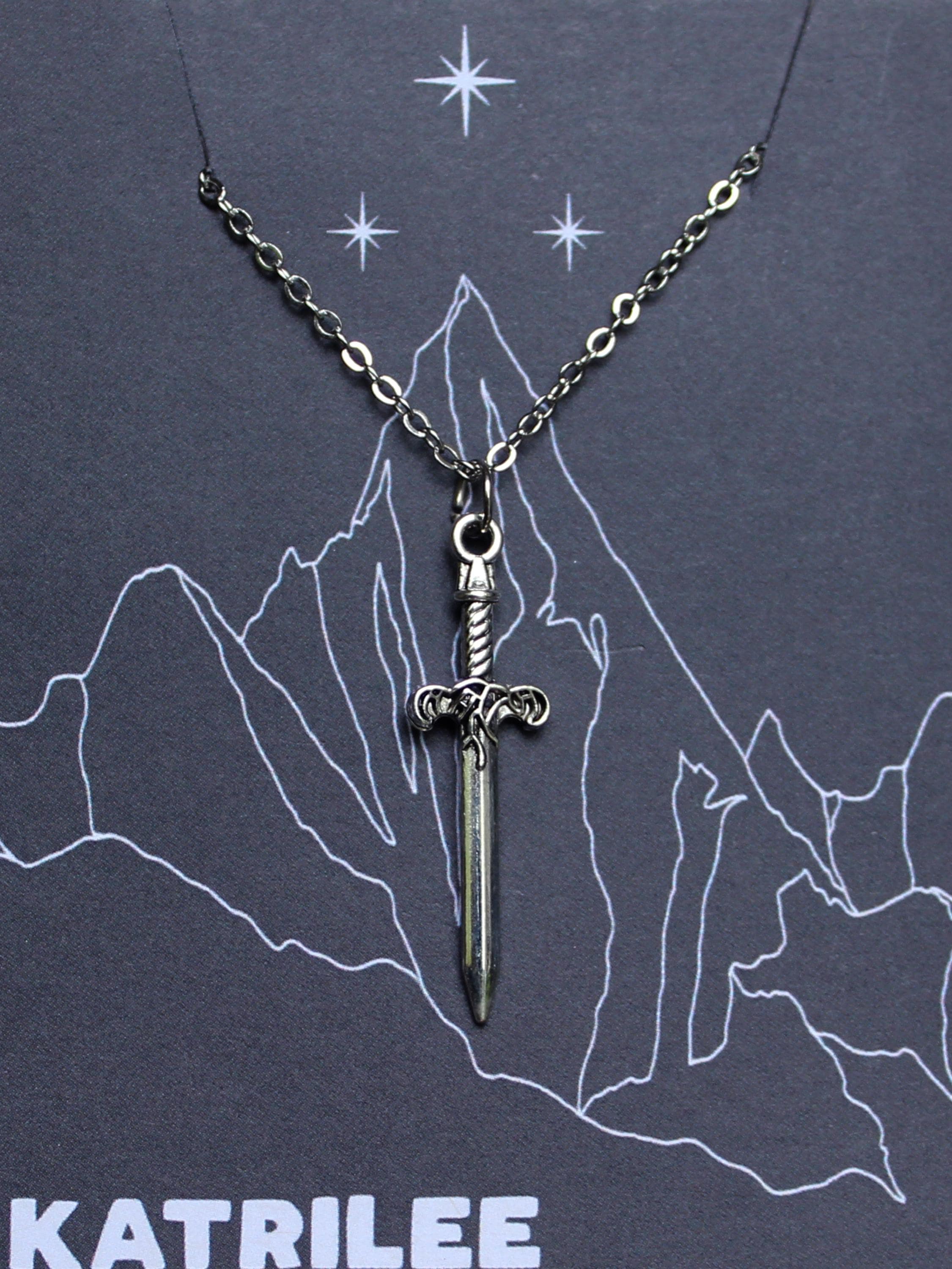 Officially Licenced ACOTAR Nesta Valkyrie Sword Necklace, Surgical Steel, Book Series, Bookish Gifts, A Court of Silver Flames Fantasy Merch