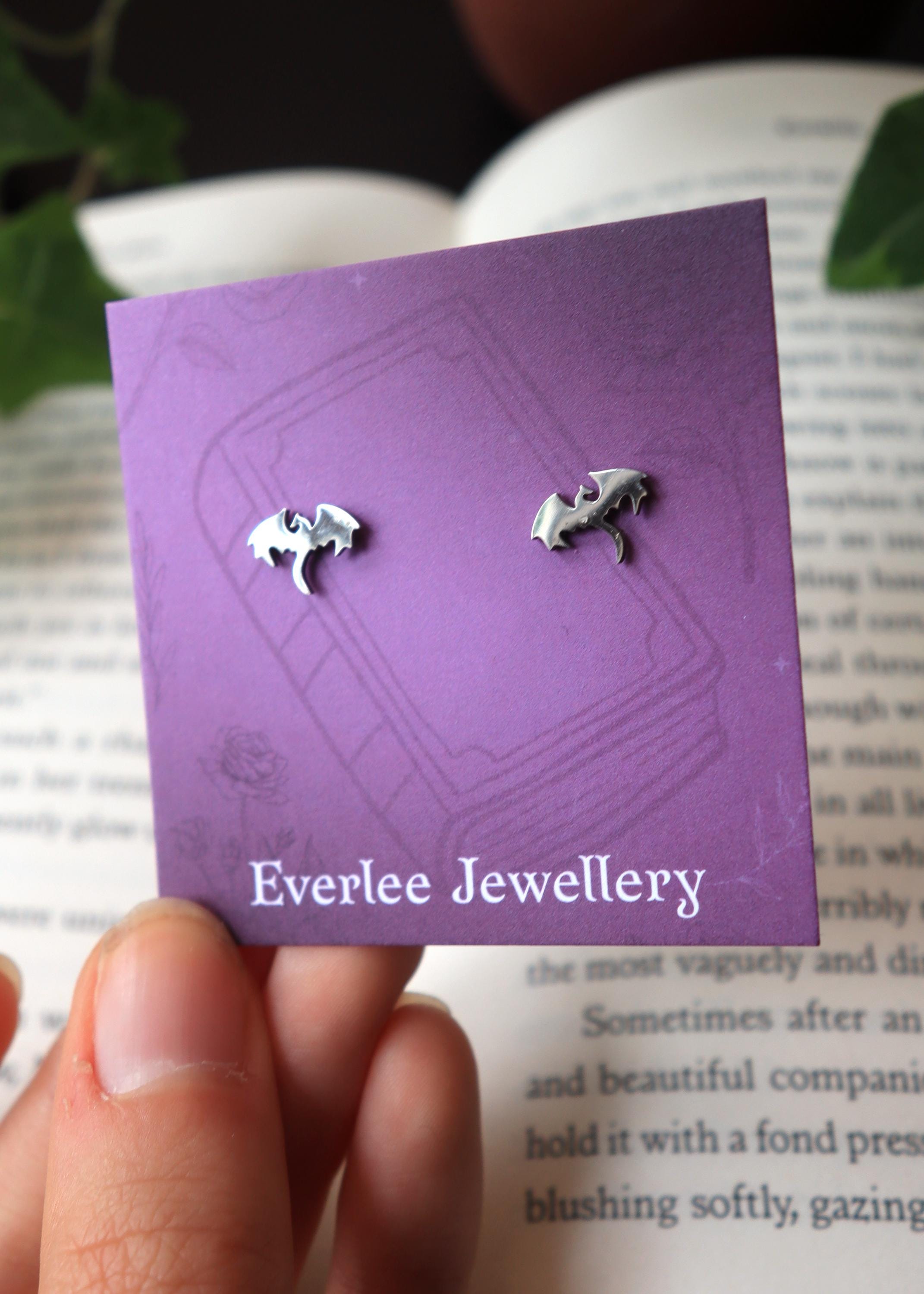 Dragon Stud Earrings, Gold and Silver Hypoallergenic Stainless Steel