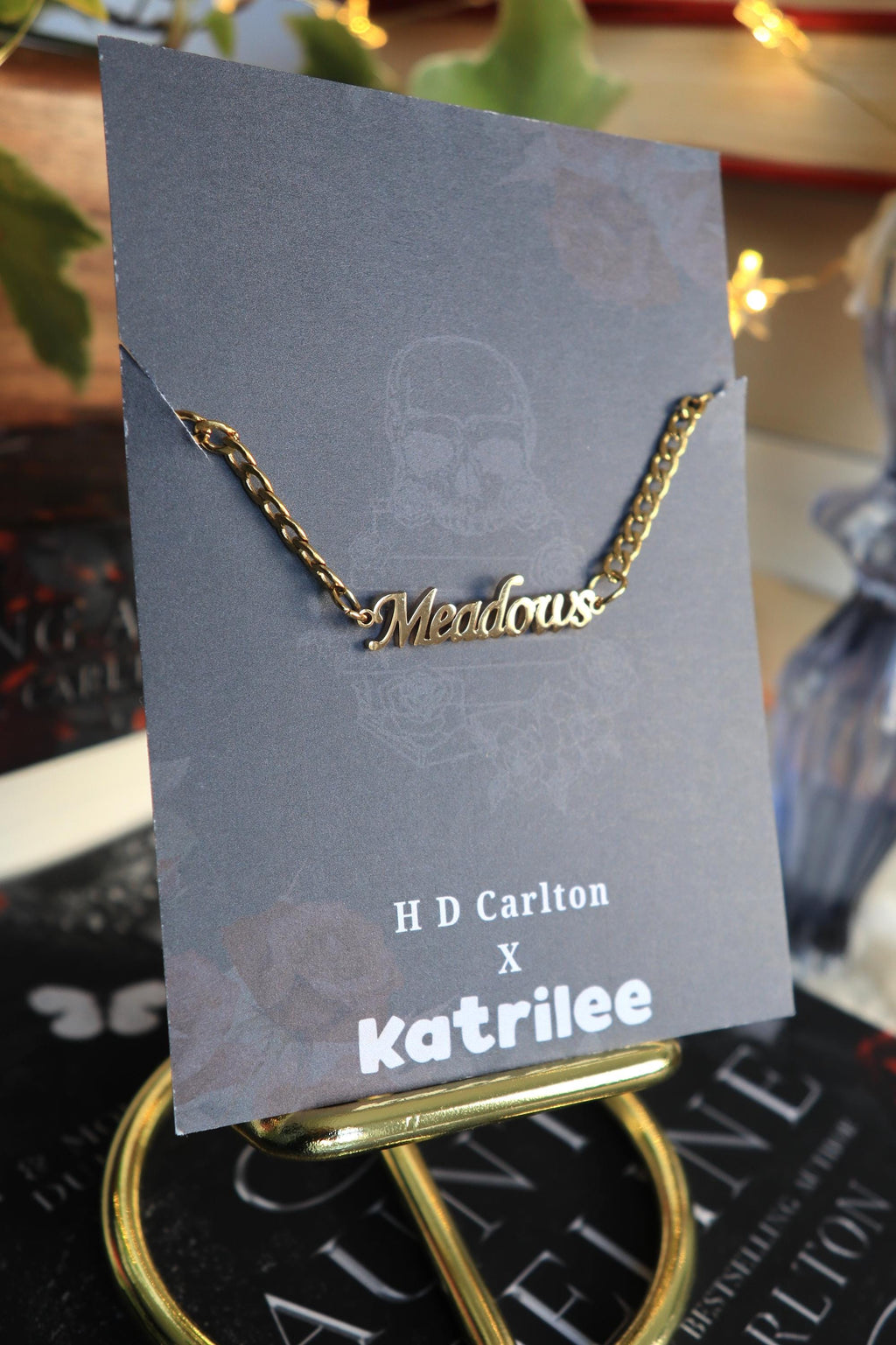 Haunting Adeline Meadows Stainless Steel Gold and Silver Name Bracelet, H D Carlton Dark Romance Bookish Merch, Gift For Reader