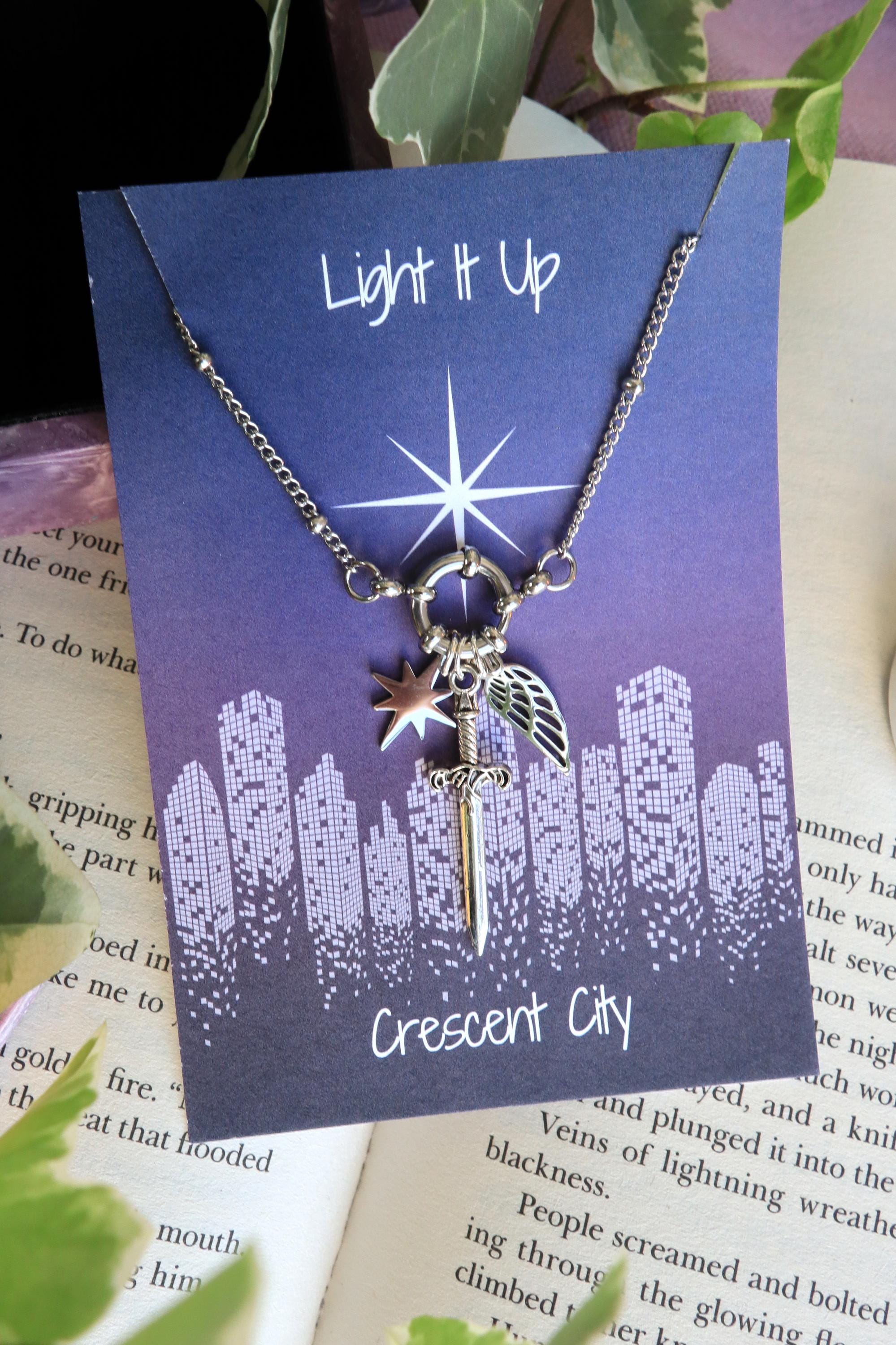 Officially Licenced Crescent City Starborn Charm Necklace, Bryce Quinlan, Gold and Silver, Fantasy Books, Bookish merch, Reader Gift