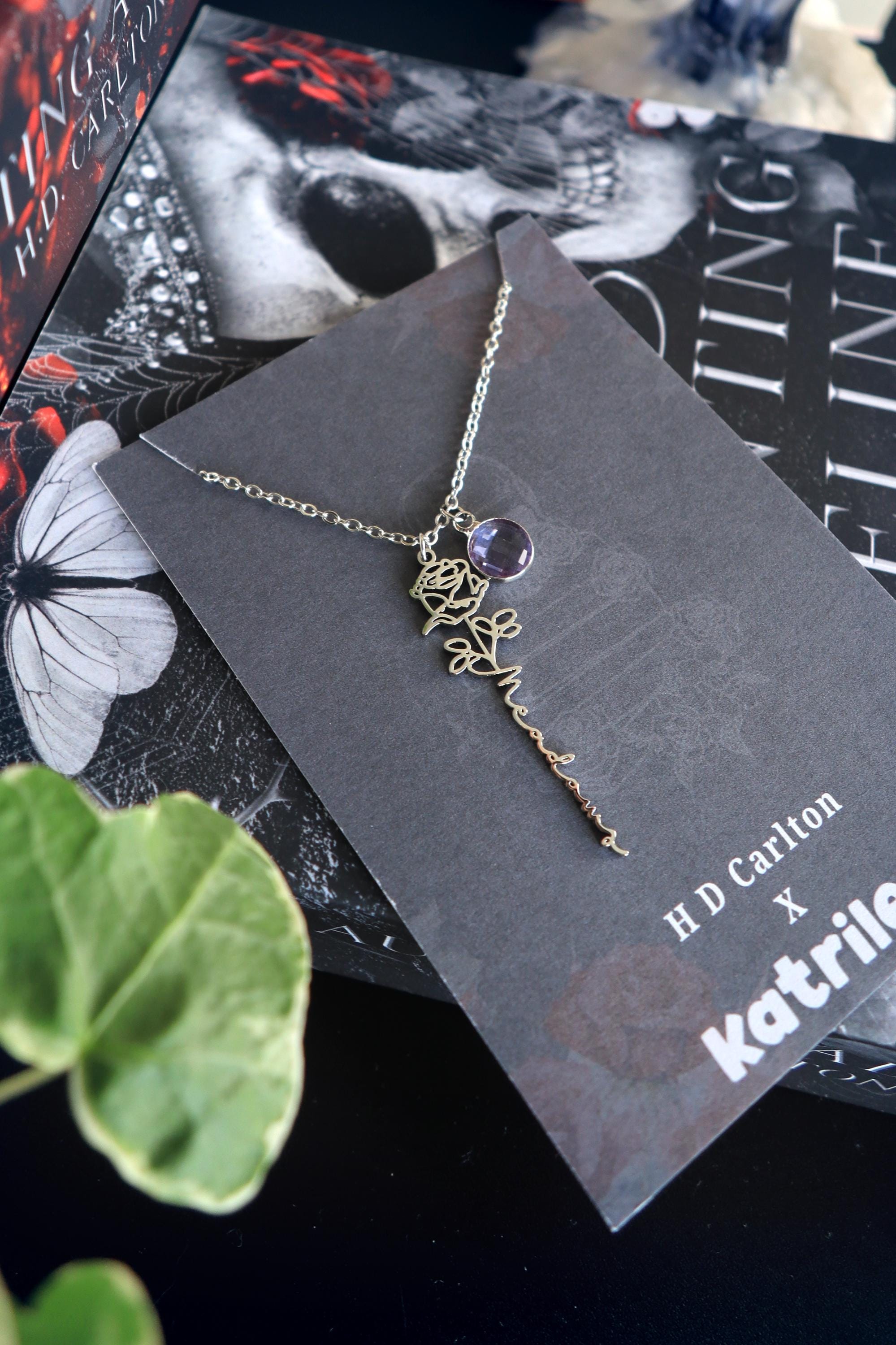 Haunting Adeline Meadows Stainless Steel Gold and Silver Name Necklace, H D Carlton Dark Romance Bookish Merch, Gift For Reader