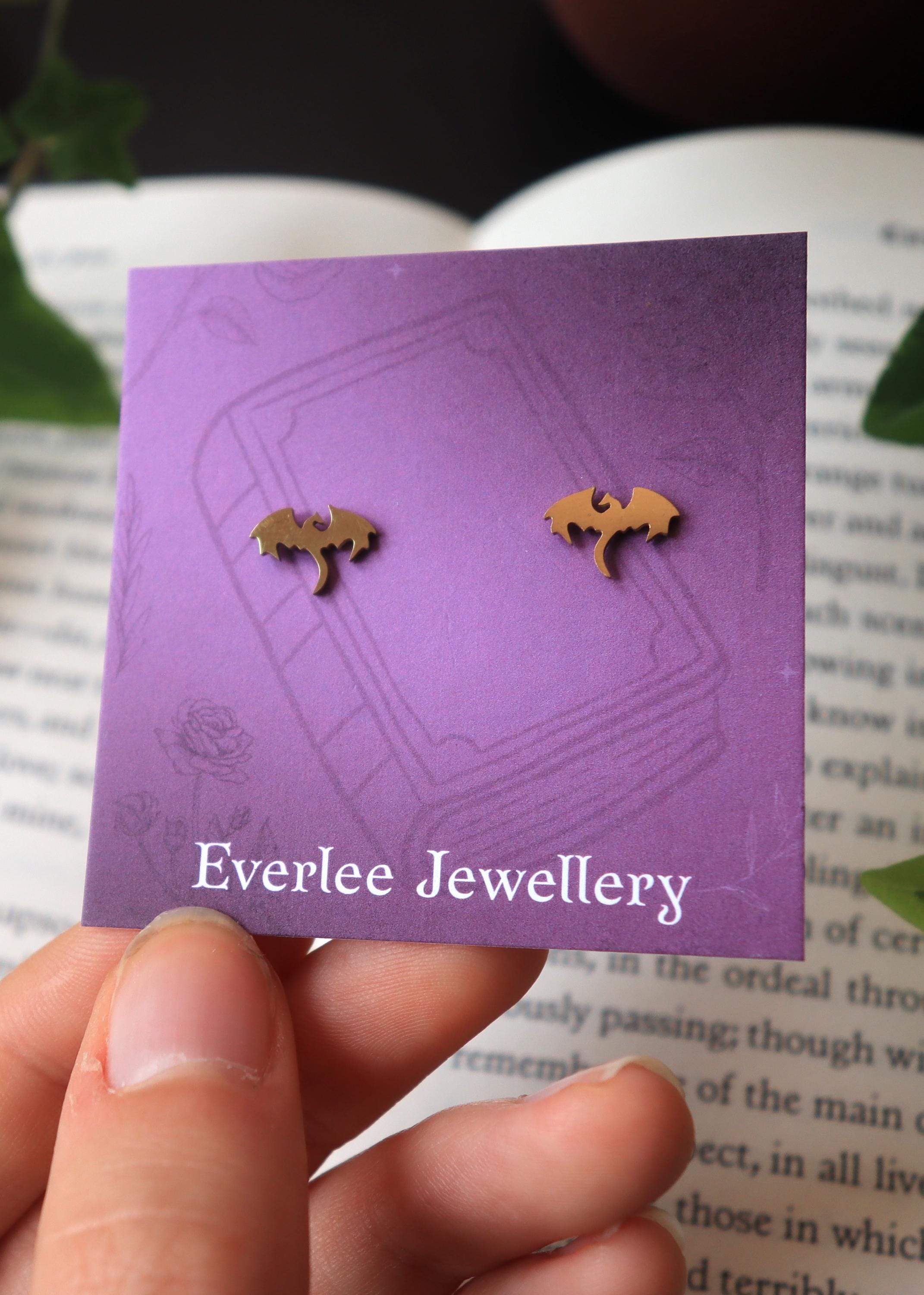 Dragon Stud Earrings, Gold and Silver Hypoallergenic Stainless Steel