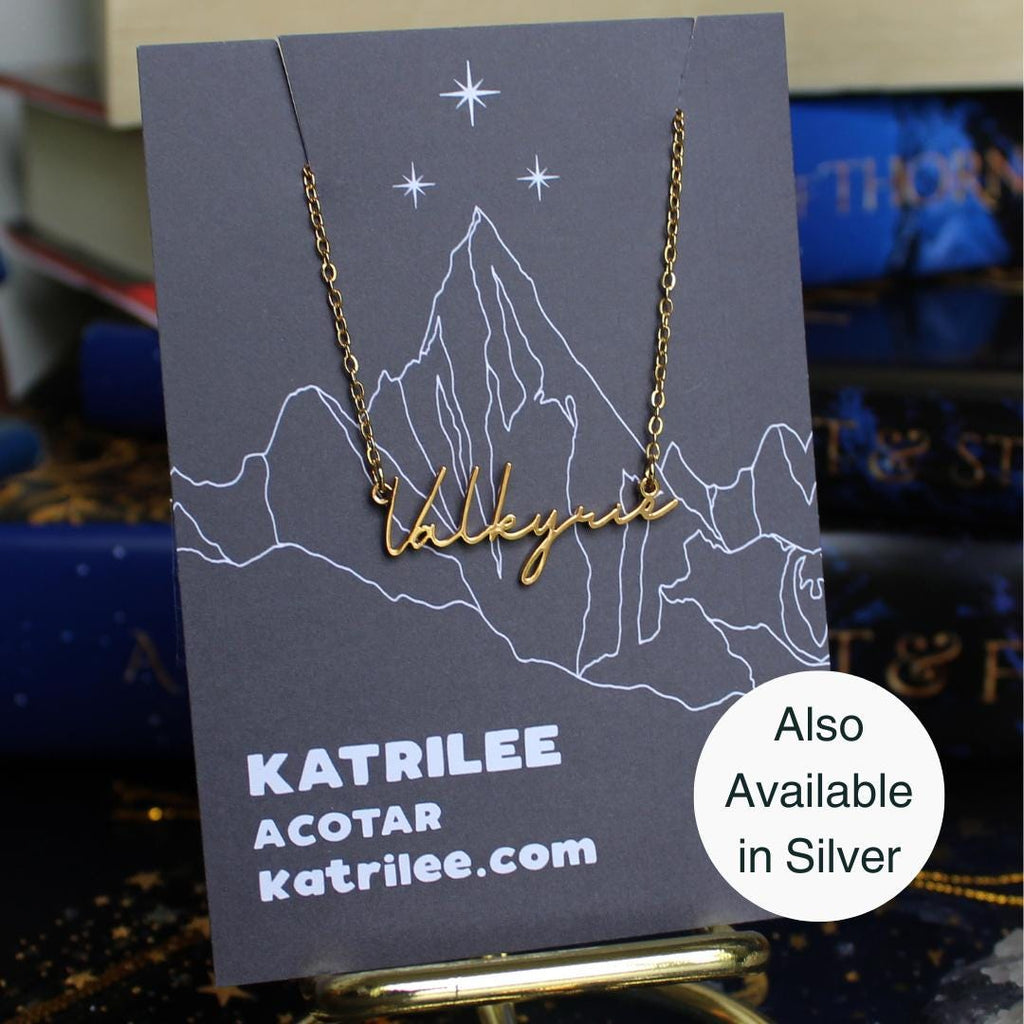 Officially Licenced Valkyrie Stainless Steel Necklace, ACOTAR Merch, Nesta, Bookish Gifts, Silver Gold Necklace Fantasy Romance Reader